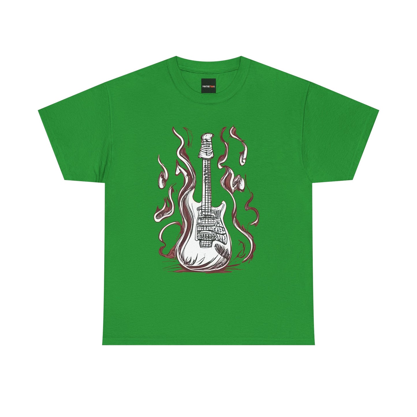 Guitar Flames Unisex Tee, Awesome Guitar sketch design, cool gift, Music tshirt