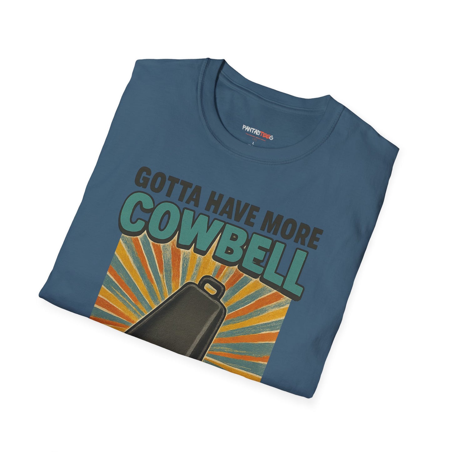 Gotta Have More Cowbell Rainbow T-Shirt, Funny T-Shirt, Unisex Graphic Tee, Music Lover Gift, Whimsical Apparel, Fun Humor Shirt