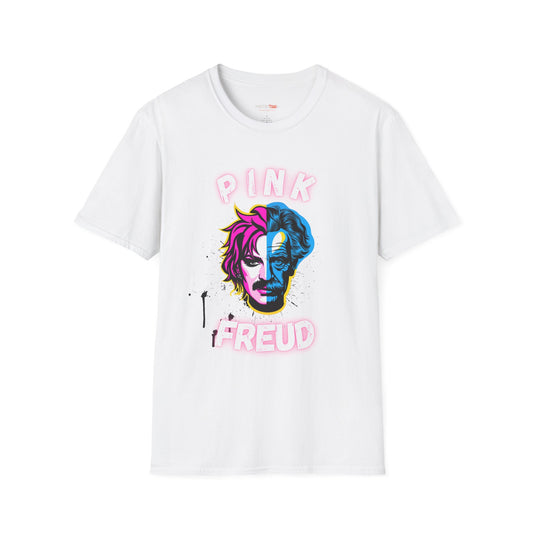 Pink Freud Graphic T-Shirt, Unisex Softstyle Tee for Music Lovers, Hipster Gift, Casual Wear, Art & Music-Themed Apparel