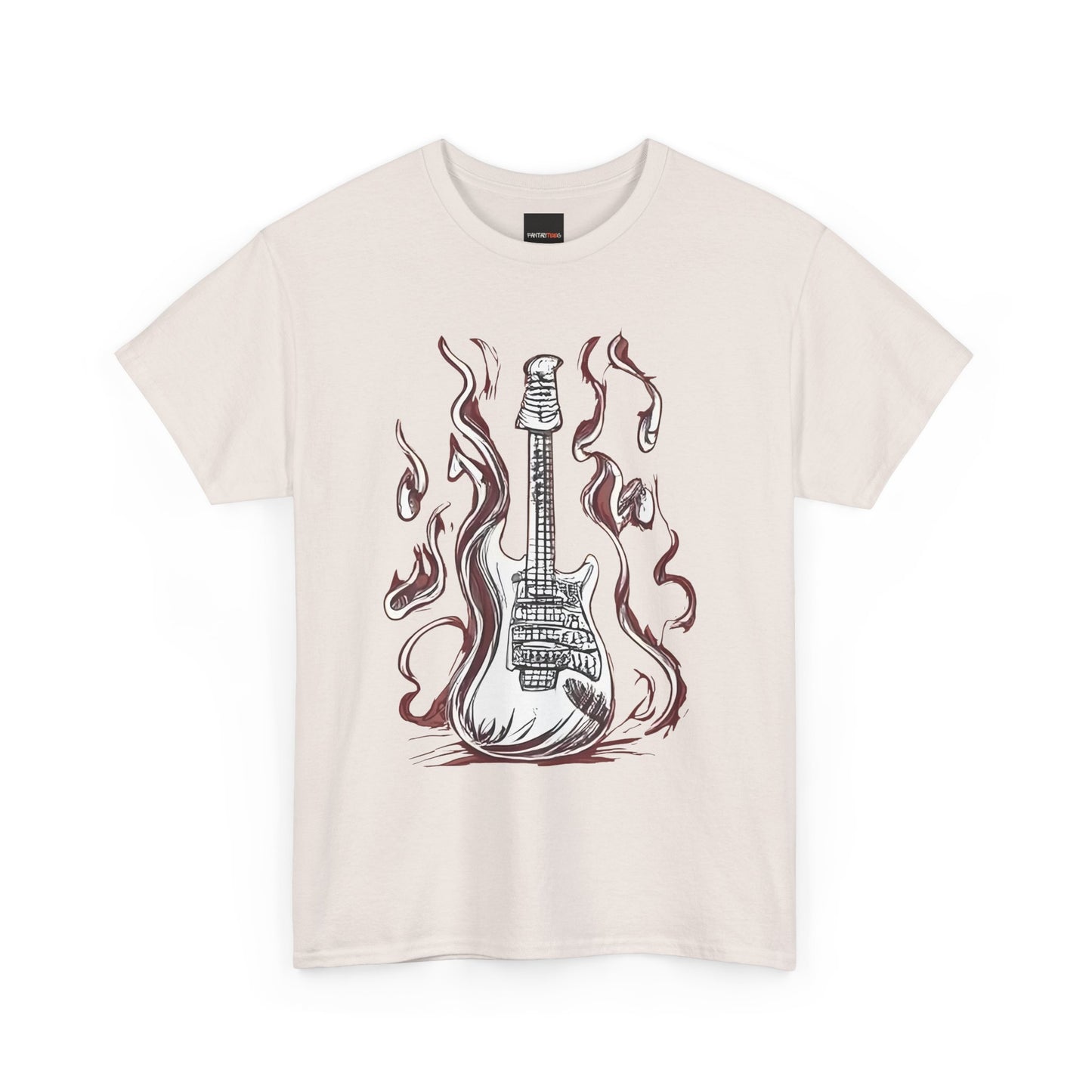 Guitar Flames Unisex Tee, Awesome Guitar sketch design, cool gift, Music tshirt