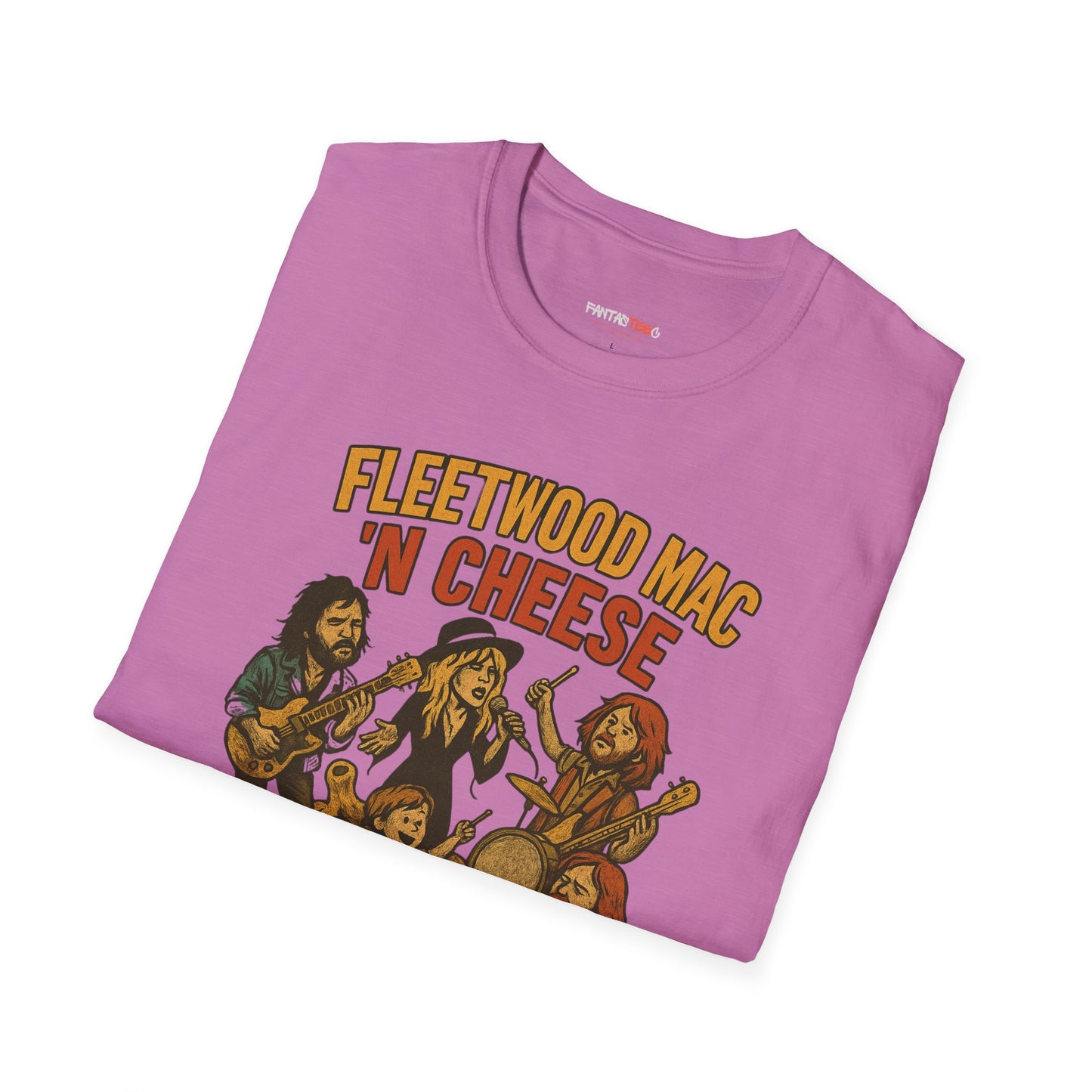 Funny Music-Themed T-Shirt, Fleetwood Mac 'n Cheese Graphic Tee, Unisex Tee for Foodies, Gift for Music Lovers, Casual Wear, Festival Shirt