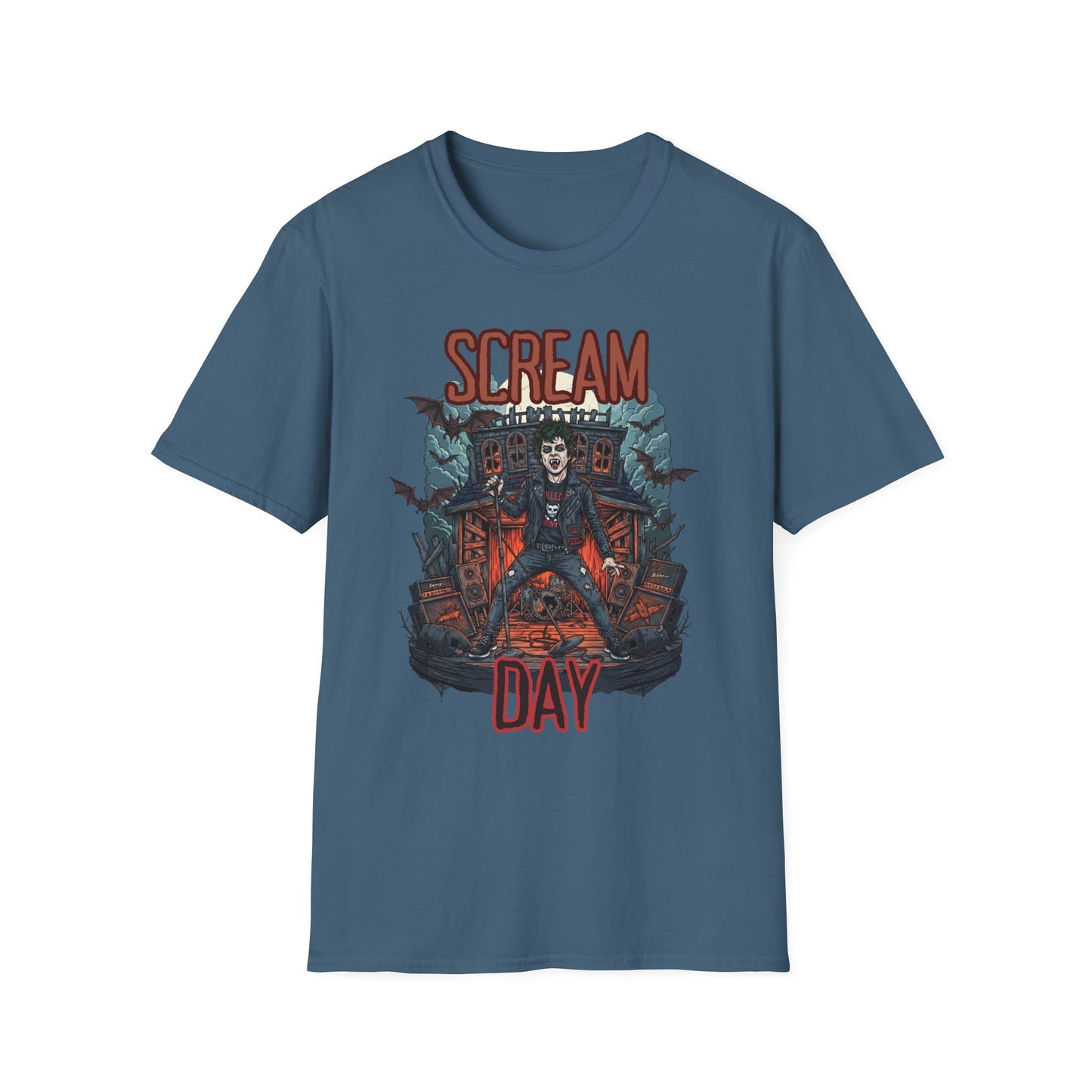 Halloween Themed Unisex T-Shirt, Casual Graphic Tee, Fall Fashion, Perfect for Costume Parties, Scream Day Celebration, Unique Gift Idea