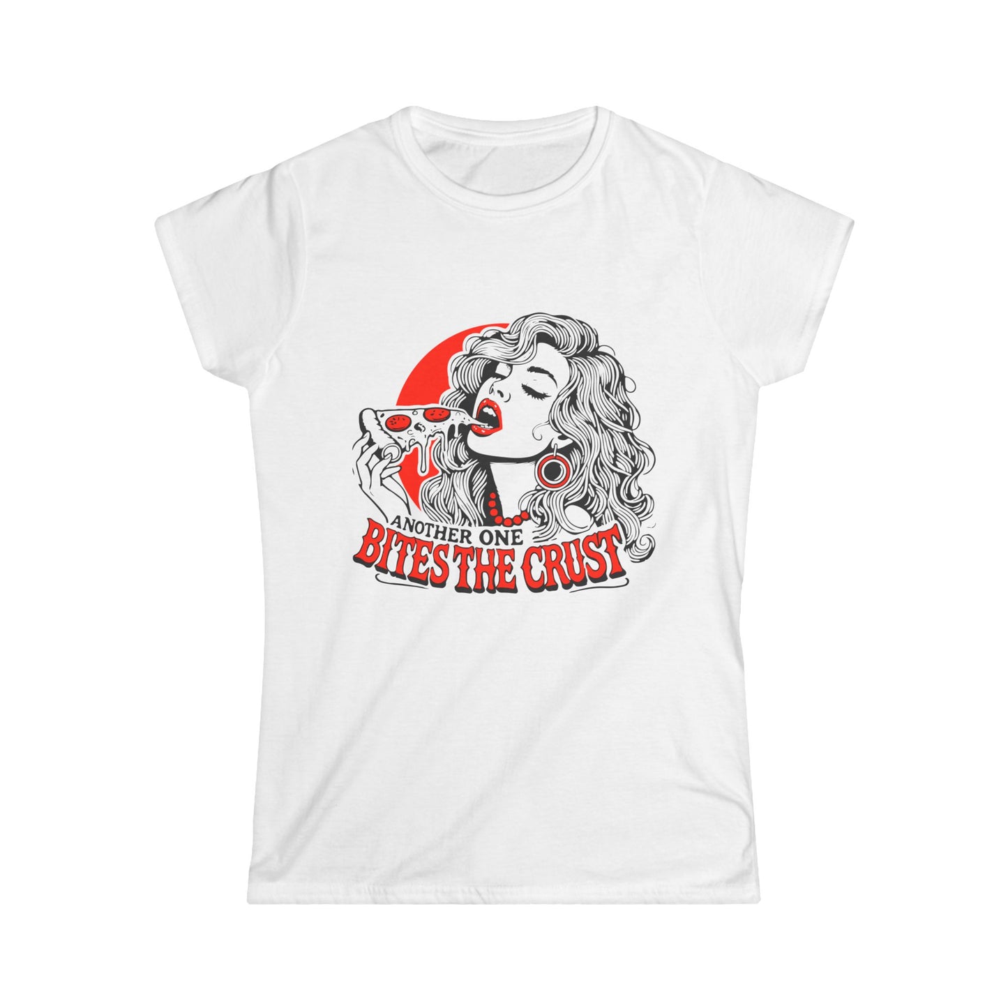 Women's Softstyle Tee, Another one bites the crust T-Shirt, Perfect Gift for Foodies, Casual Wear