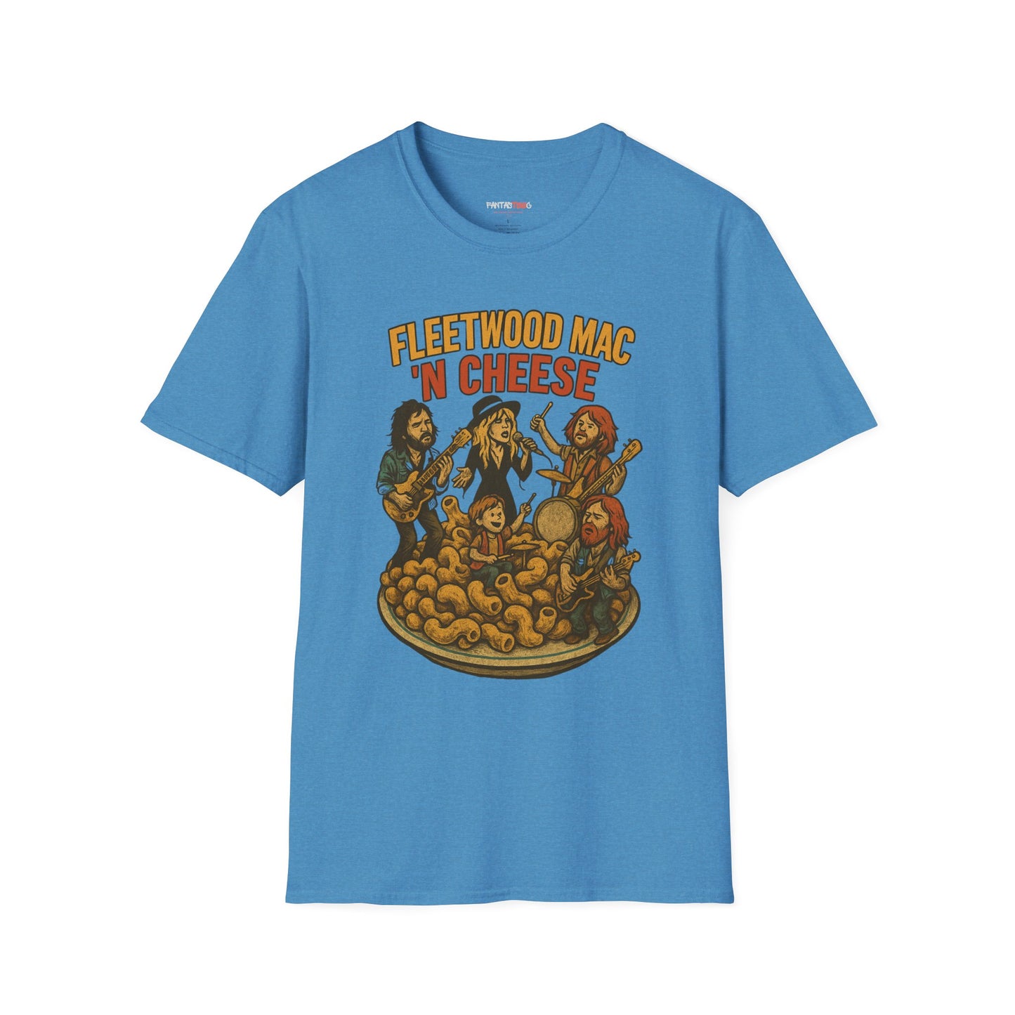 Funny Music-Themed T-Shirt, Fleetwood Mac 'n Cheese Graphic Tee, Unisex Tee for Foodies, Gift for Music Lovers, Casual Wear, Festival Shirt