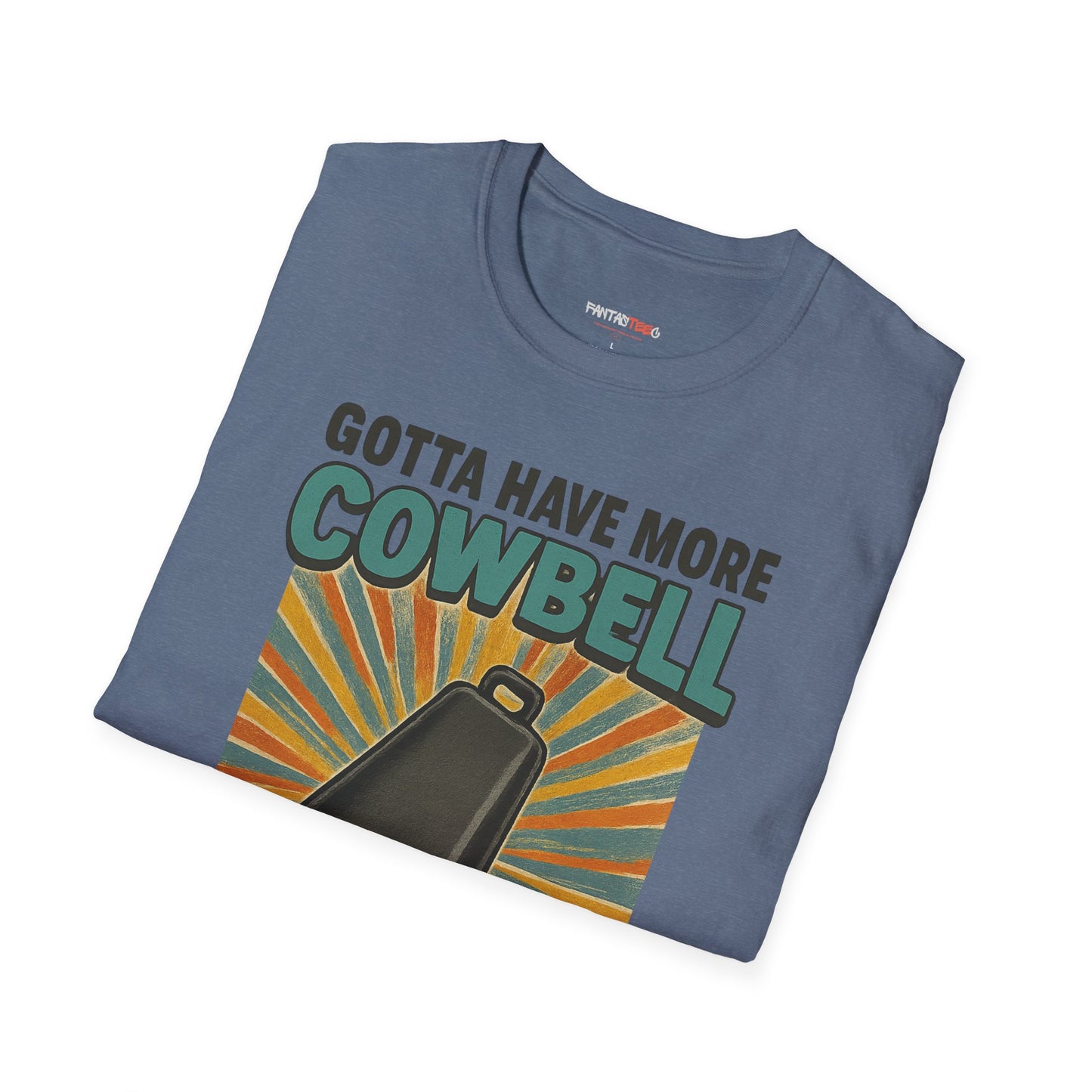 Gotta Have More Cowbell Rainbow T-Shirt, Funny T-Shirt, Unisex Graphic Tee, Music Lover Gift, Whimsical Apparel, Fun Humor Shirt