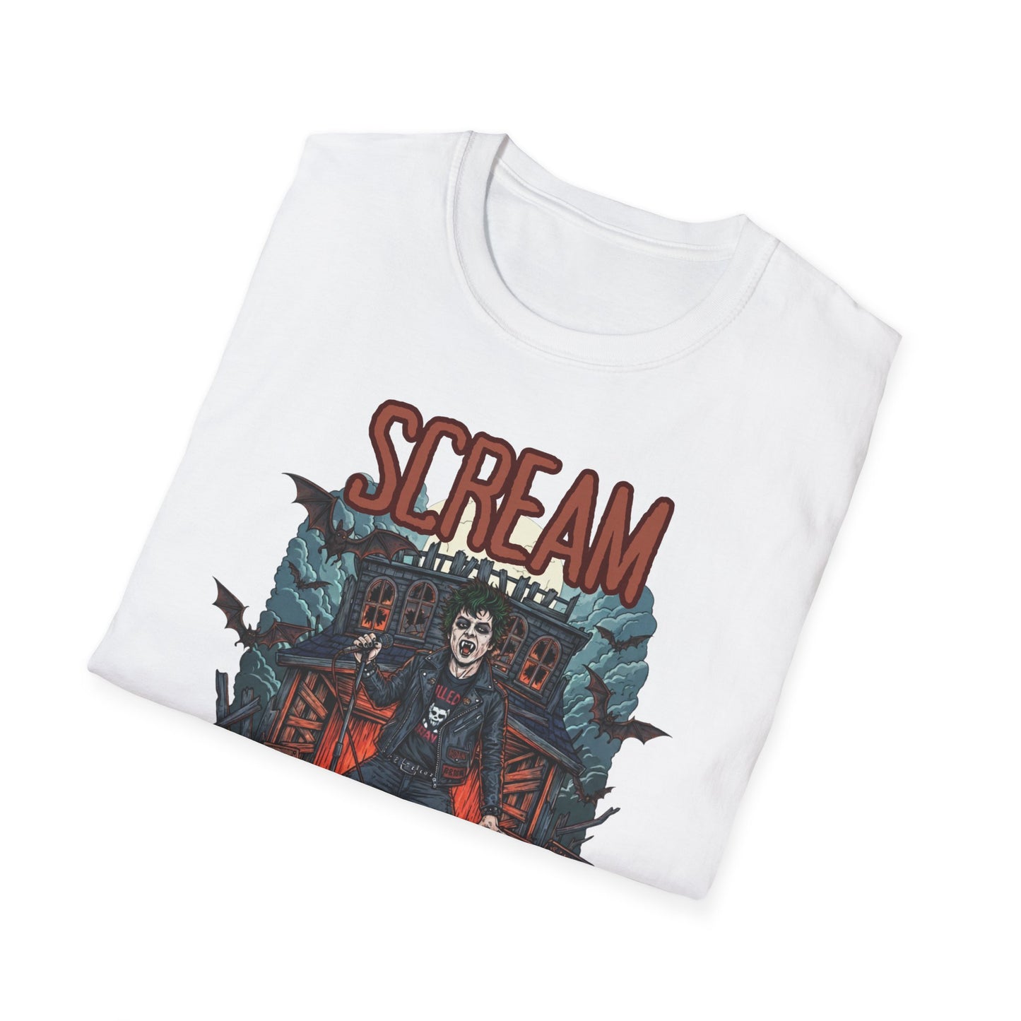 Halloween Themed Unisex T-Shirt, Casual Graphic Tee, Fall Fashion, Perfect for Costume Parties, Scream Day Celebration, Unique Gift Idea