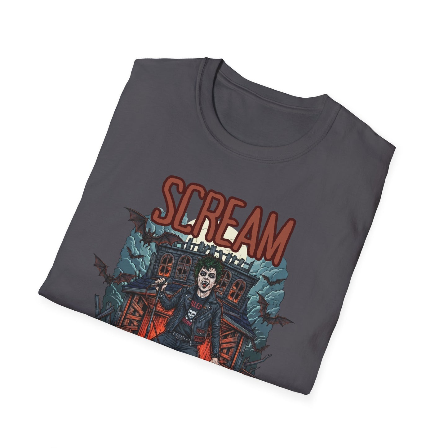 Halloween Themed Unisex T-Shirt, Casual Graphic Tee, Fall Fashion, Perfect for Costume Parties, Scream Day Celebration, Unique Gift Idea