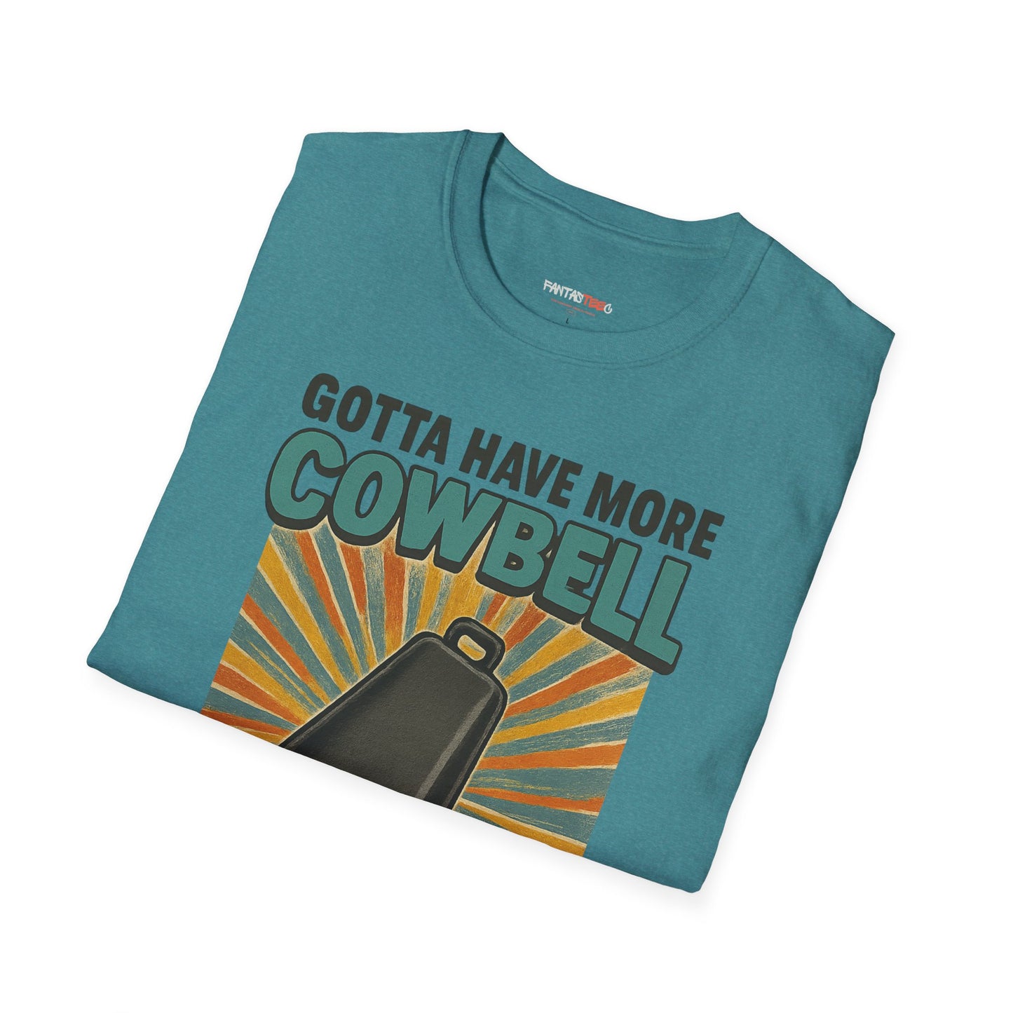 Gotta Have More Cowbell Rainbow T-Shirt, Funny T-Shirt, Unisex Graphic Tee, Music Lover Gift, Whimsical Apparel, Fun Humor Shirt