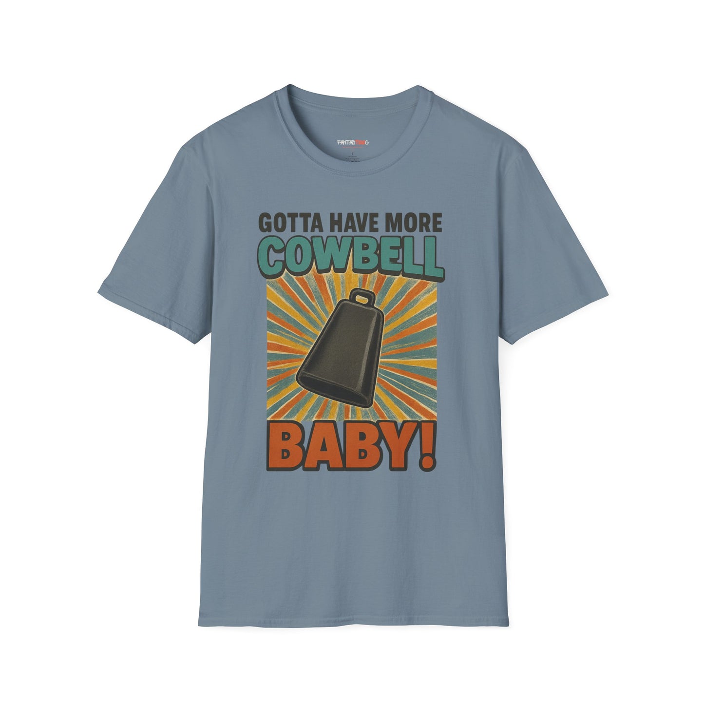Gotta Have More Cowbell Rainbow T-Shirt, Funny T-Shirt, Unisex Graphic Tee, Music Lover Gift, Whimsical Apparel, Fun Humor Shirt