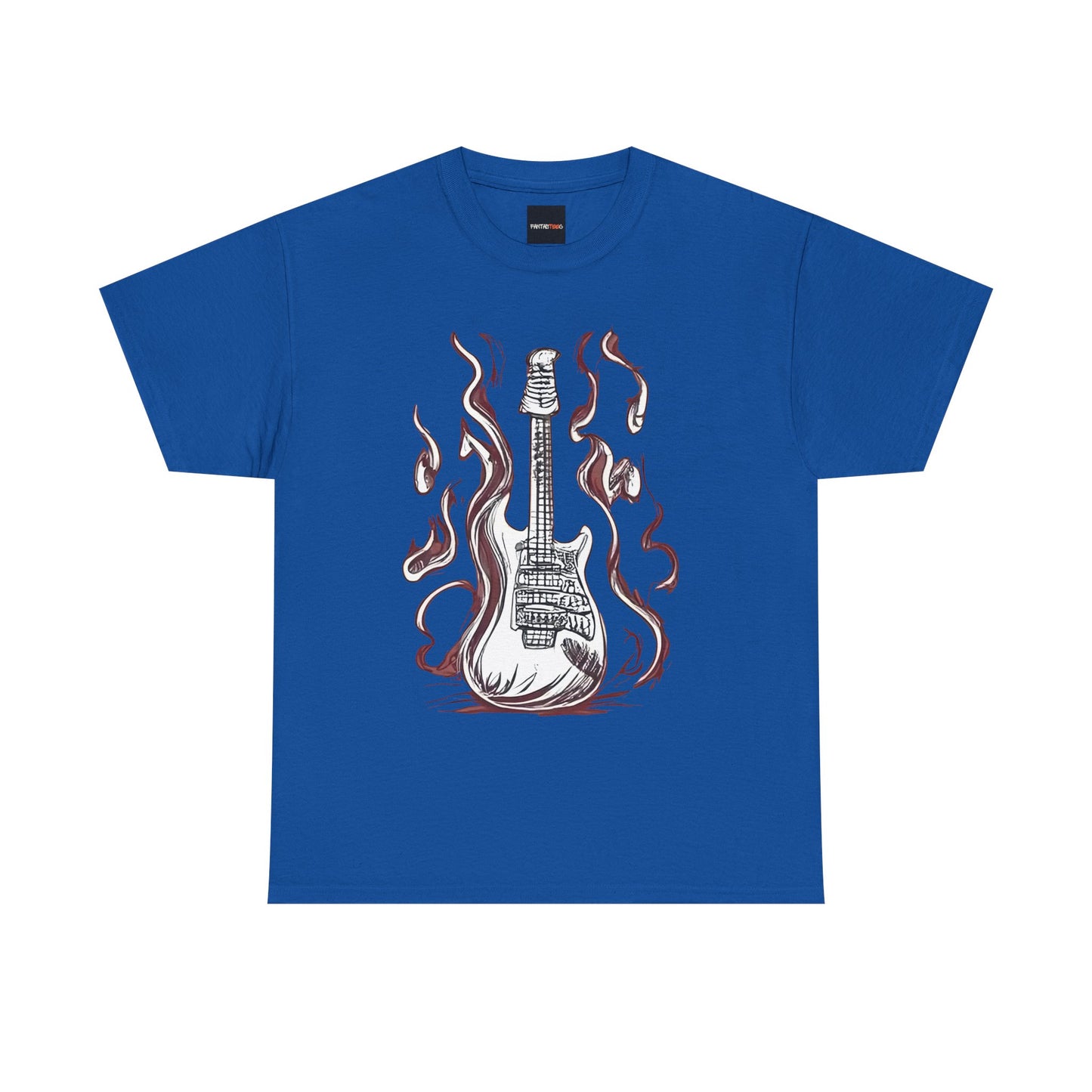 Guitar Flames Unisex Tee, Awesome Guitar sketch design, cool gift, Music tshirt