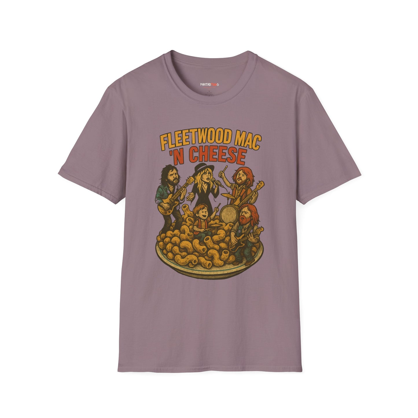 Funny Music-Themed T-Shirt, Fleetwood Mac 'n Cheese Graphic Tee, Unisex Tee for Foodies, Gift for Music Lovers, Casual Wear, Festival Shirt