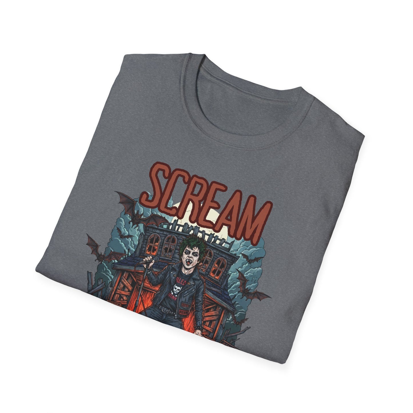 Halloween Themed Unisex T-Shirt, Casual Graphic Tee, Fall Fashion, Perfect for Costume Parties, Scream Day Celebration, Unique Gift Idea