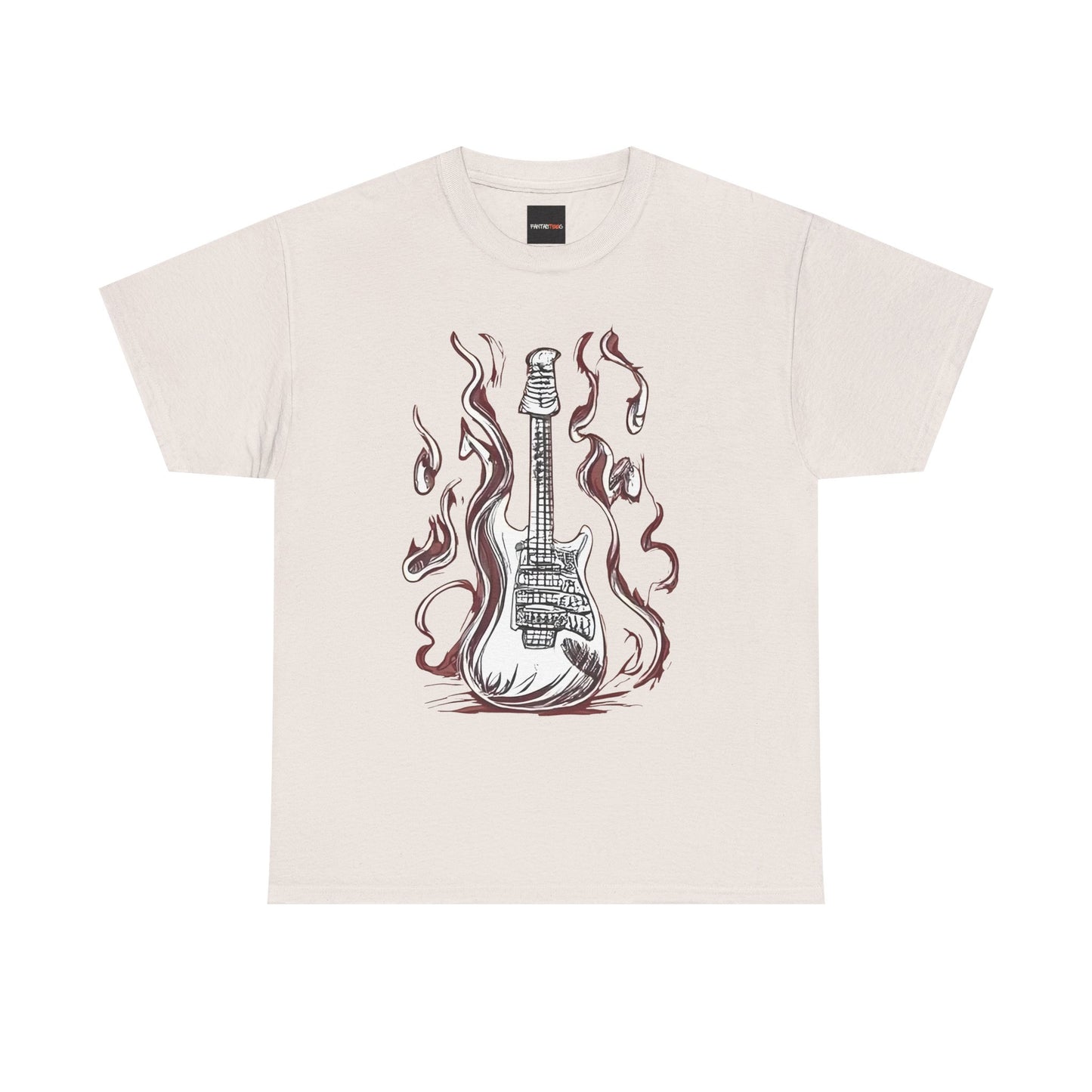 Guitar Flames Unisex Tee, Awesome Guitar sketch design, cool gift, Music tshirt