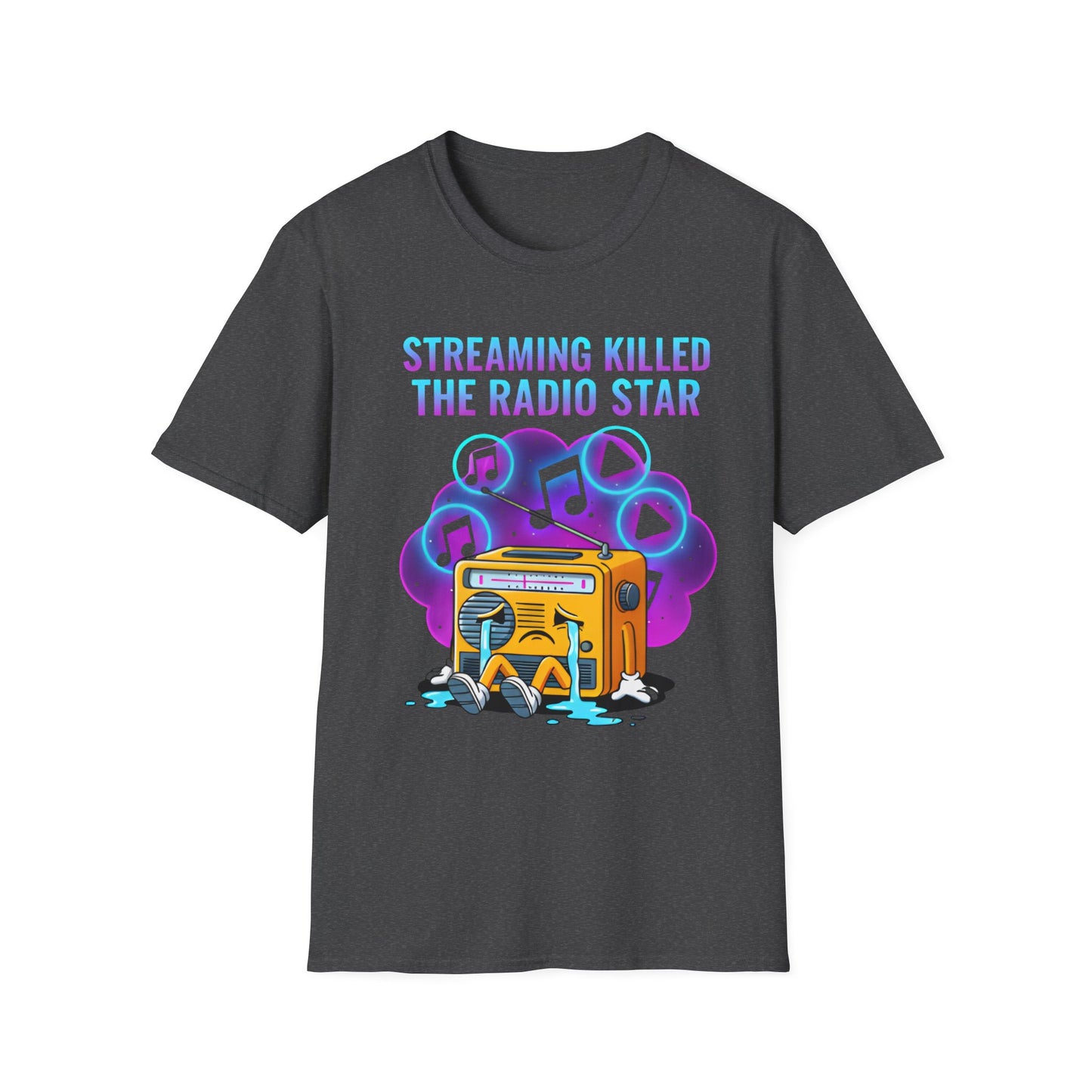 Streaming Killed the Radio Star, Retro Music Themed T-Shirt, Music Lover Gift, Stylish Tee,Unique Music T-Shirt, Gift for Musicians.