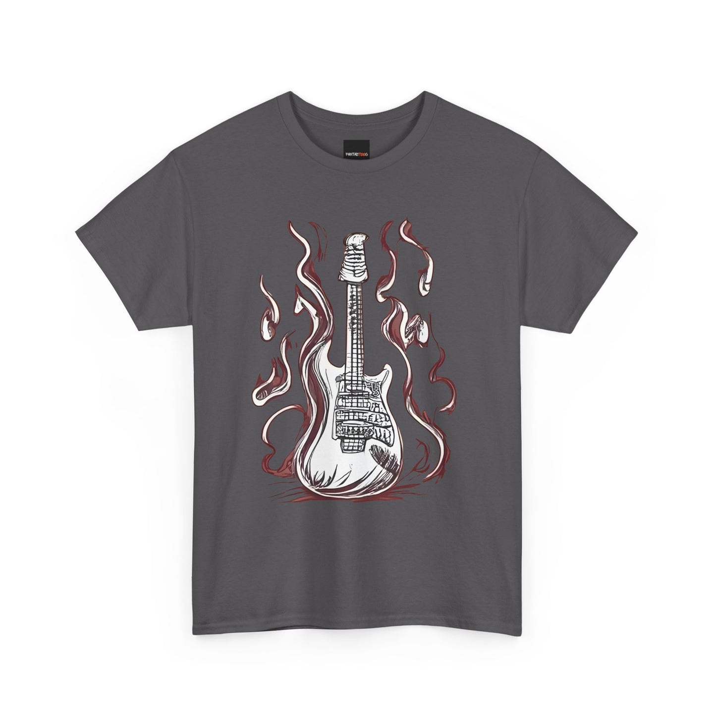 Guitar Flames Unisex Tee, Awesome Guitar sketch design, cool gift, Music tshirt