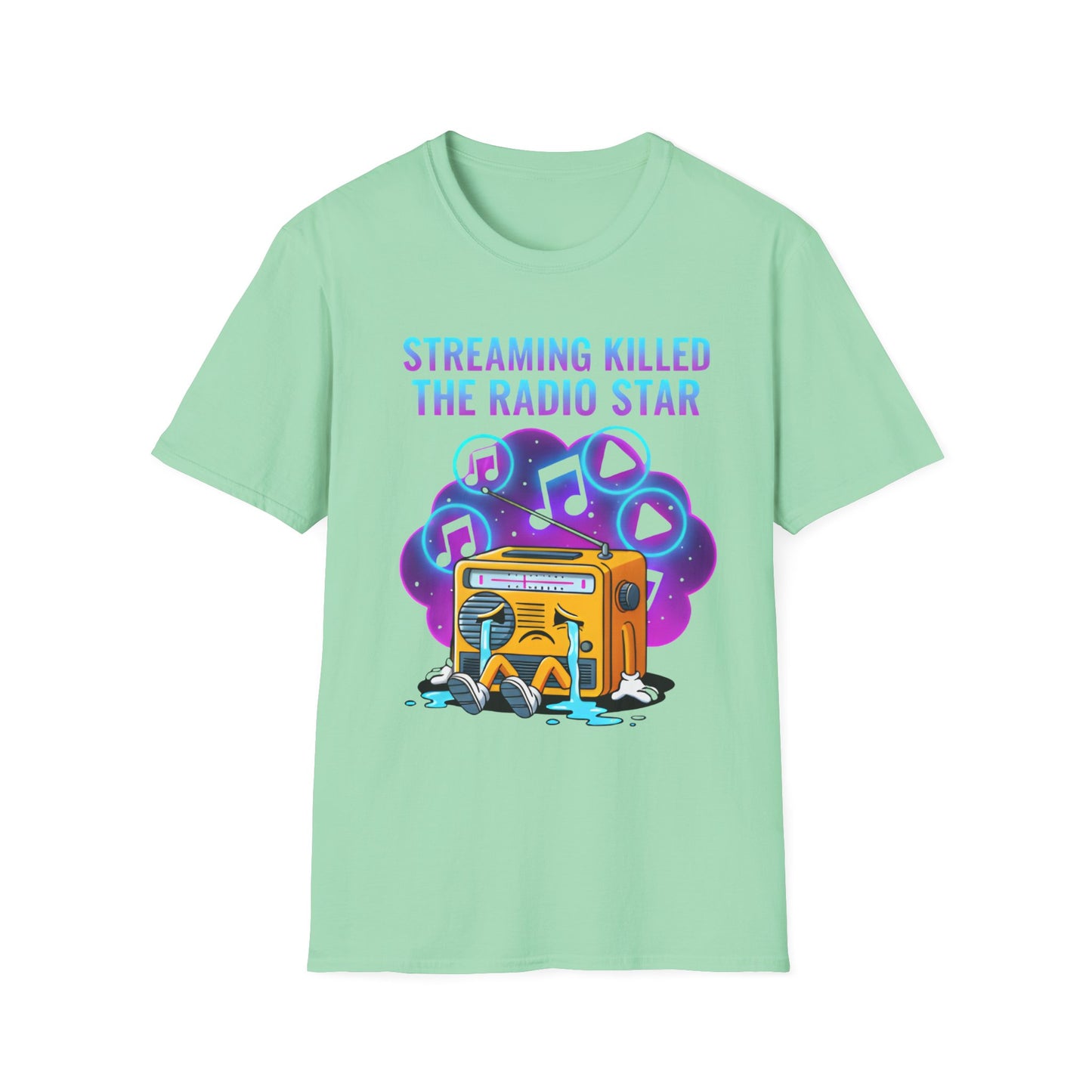 Streaming Killed the Radio Star, Retro Music Themed T-Shirt, Music Lover Gift, Stylish Tee,Unique Music T-Shirt, Gift for Musicians.
