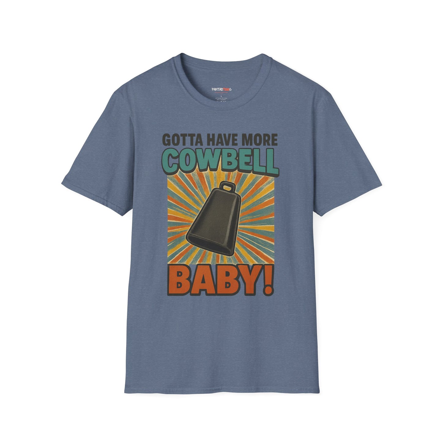 Gotta Have More Cowbell Rainbow T-Shirt, Funny T-Shirt, Unisex Graphic Tee, Music Lover Gift, Whimsical Apparel, Fun Humor Shirt