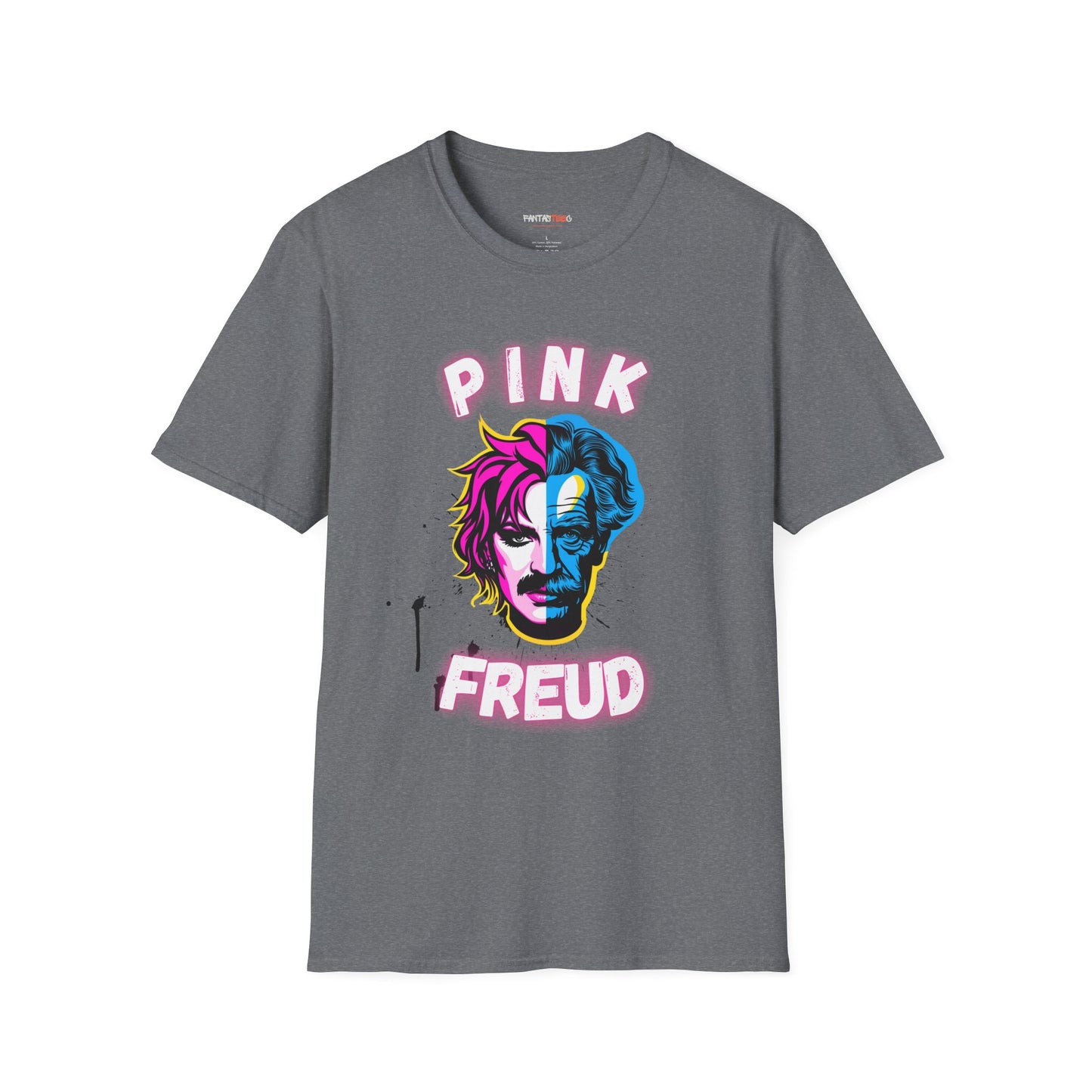 Pink Freud Graphic T-Shirt, Unisex Softstyle Tee for Music Lovers, Hipster Gift, Casual Wear, Art & Music-Themed Apparel