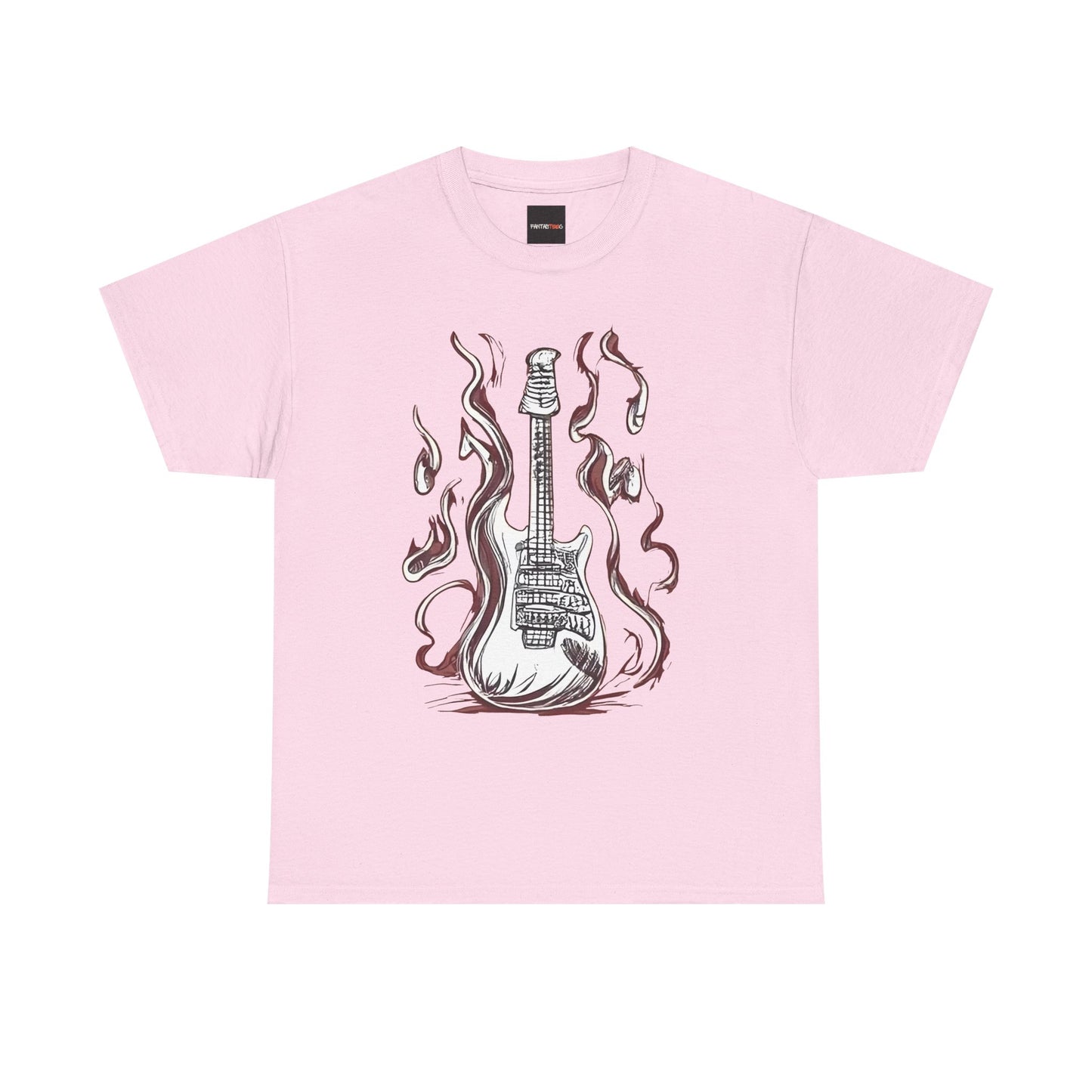 Guitar Flames Unisex Tee, Awesome Guitar sketch design, cool gift, Music tshirt