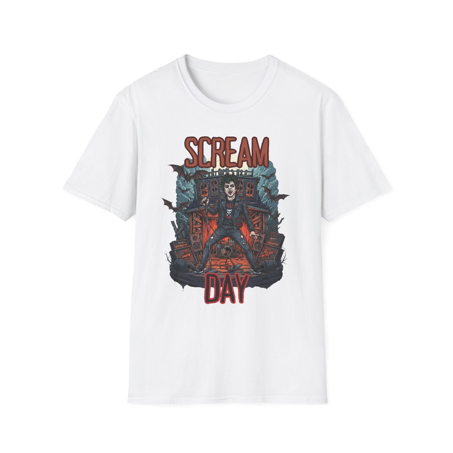 Halloween Themed Unisex T-Shirt, Casual Graphic Tee, Fall Fashion, Perfect for Costume Parties, Scream Day Celebration, Unique Gift Idea