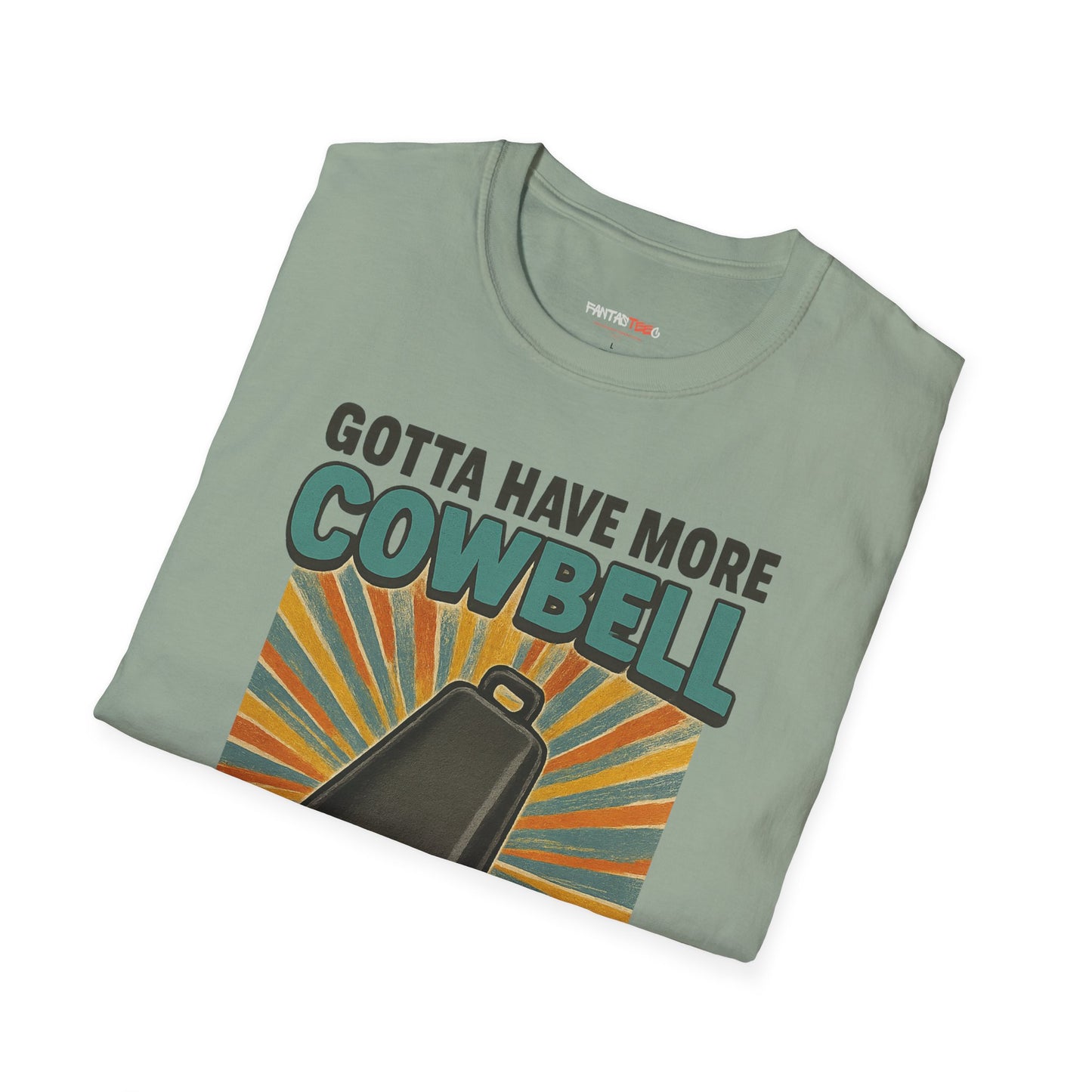 Gotta Have More Cowbell Rainbow T-Shirt, Funny T-Shirt, Unisex Graphic Tee, Music Lover Gift, Whimsical Apparel, Fun Humor Shirt