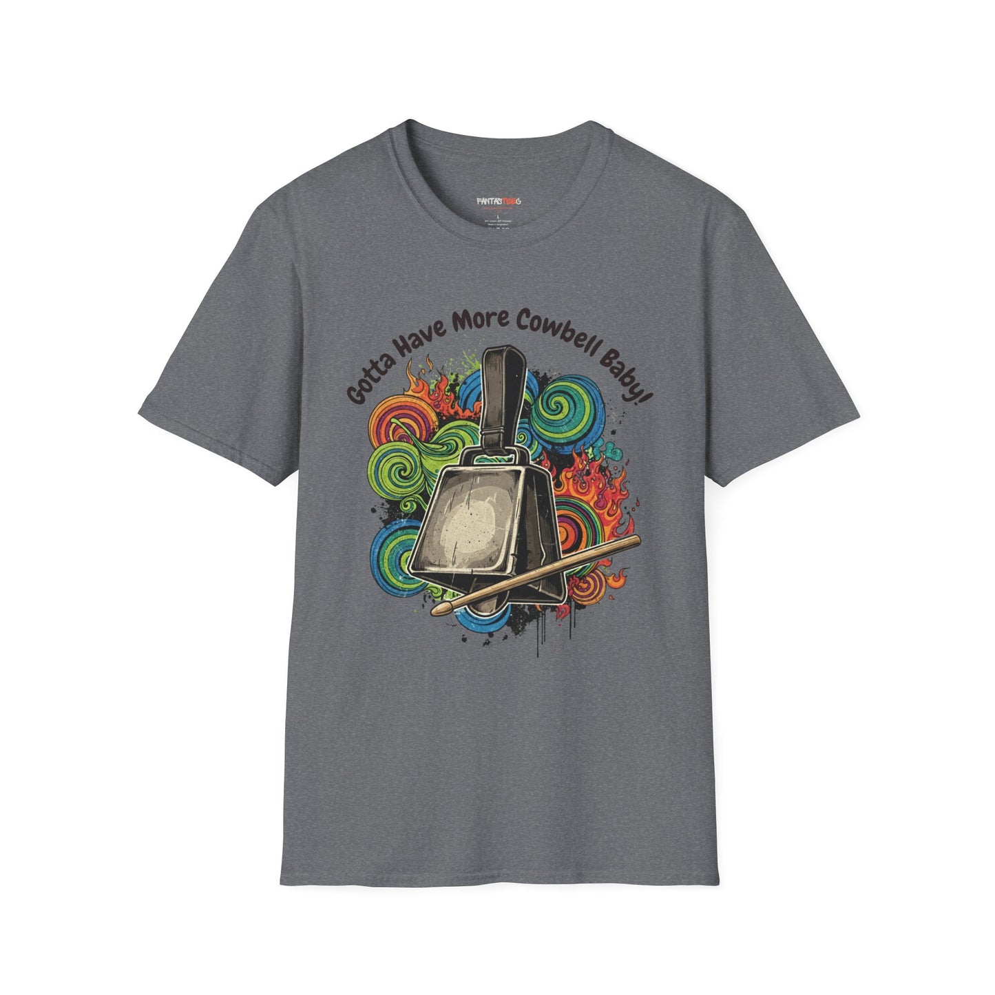 Gotta Have More Cowbell Unisex Softstyle T-Shirt | Fun Music Tribute Tee, Concert Wear, Gift for Musicians, Casual Style, Humor Shirt