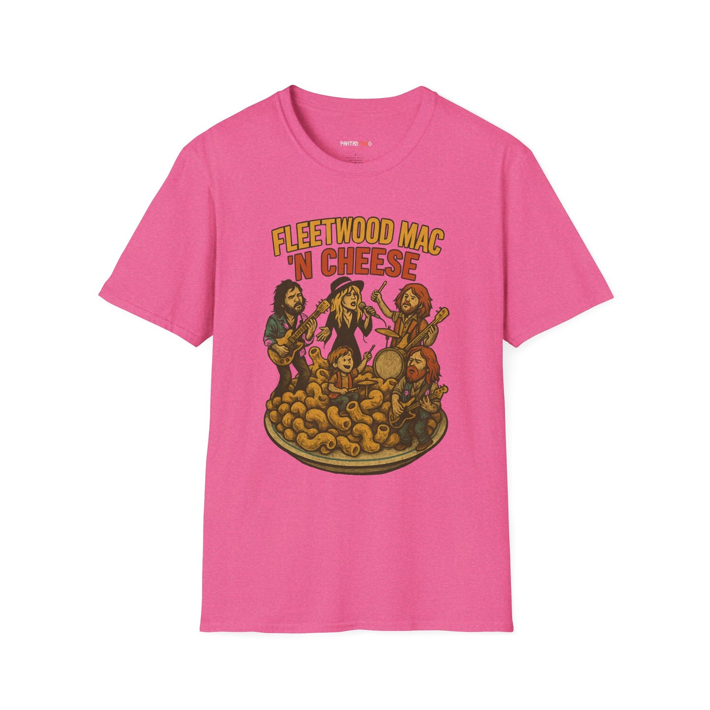 Funny Music-Themed T-Shirt, Fleetwood Mac 'n Cheese Graphic Tee, Unisex Tee for Foodies, Gift for Music Lovers, Casual Wear, Festival Shirt