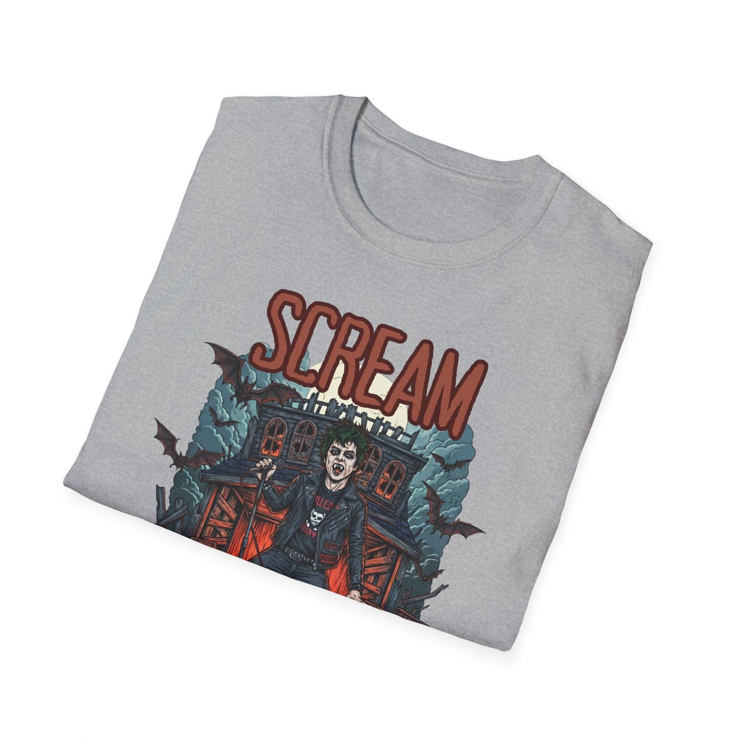 Halloween Themed Unisex T-Shirt, Casual Graphic Tee, Fall Fashion, Perfect for Costume Parties, Scream Day Celebration, Unique Gift Idea
