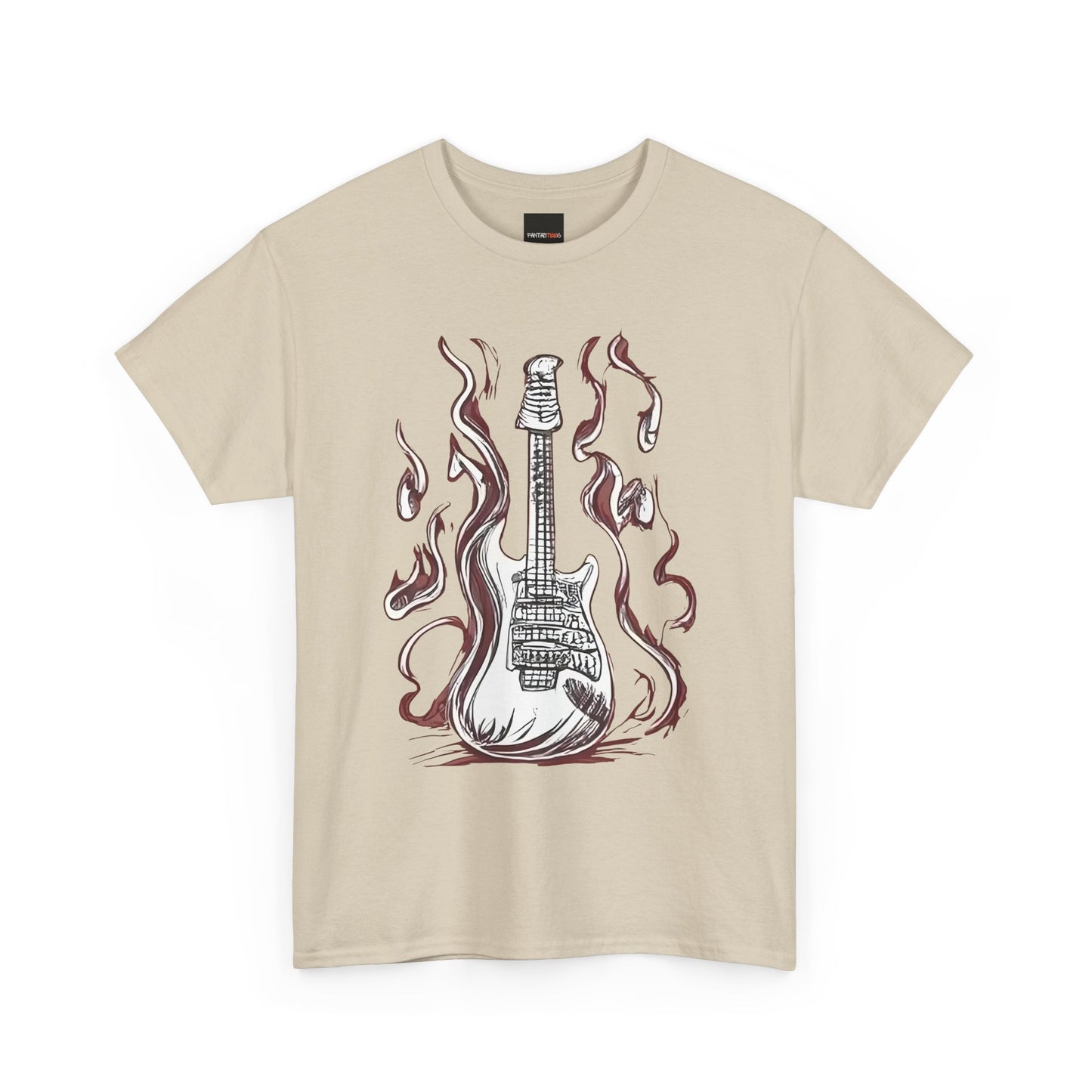 Guitar Flames Unisex Tee, Awesome Guitar sketch design, cool gift, Music tshirt