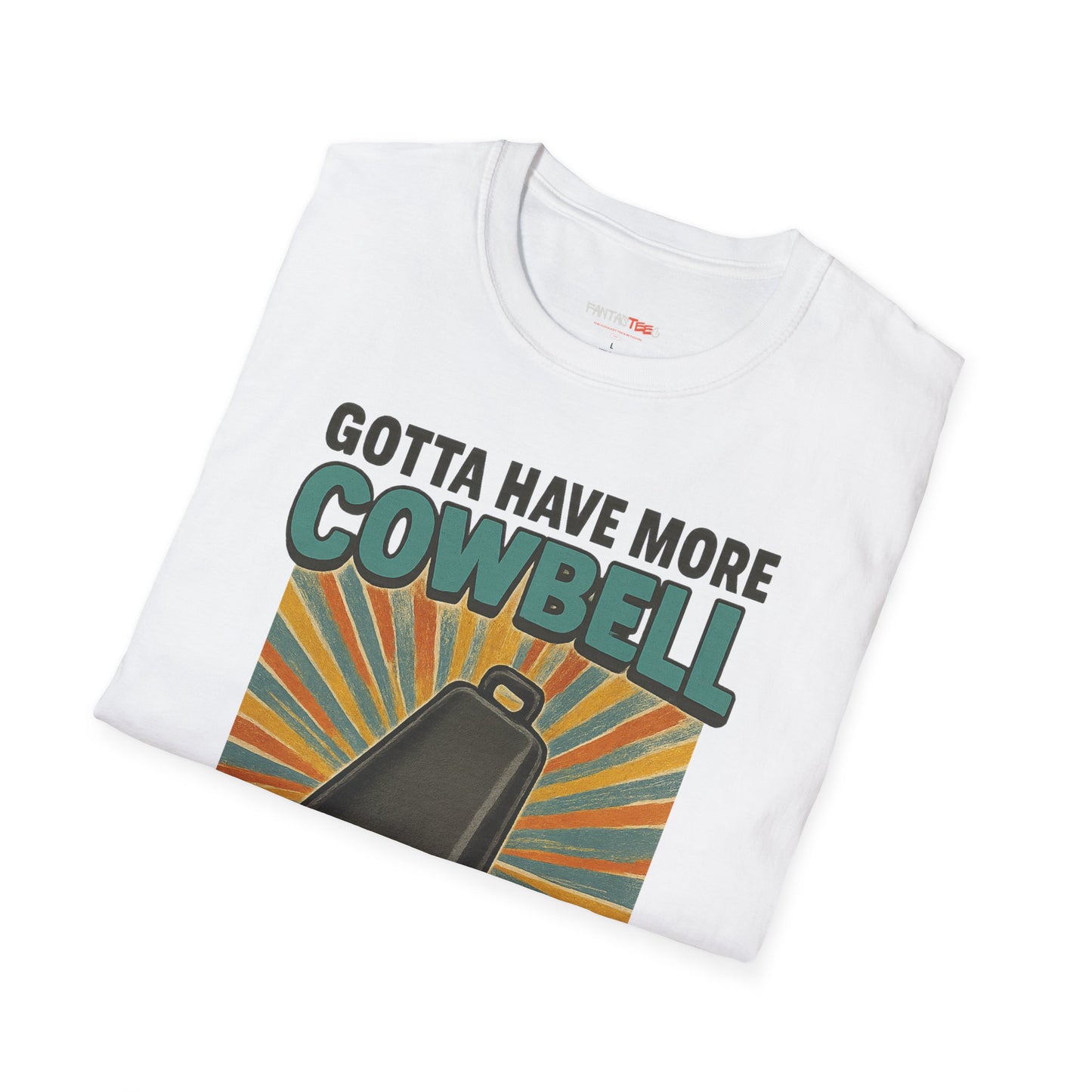 Gotta Have More Cowbell Rainbow T-Shirt, Funny T-Shirt, Unisex Graphic Tee, Music Lover Gift, Whimsical Apparel, Fun Humor Shirt