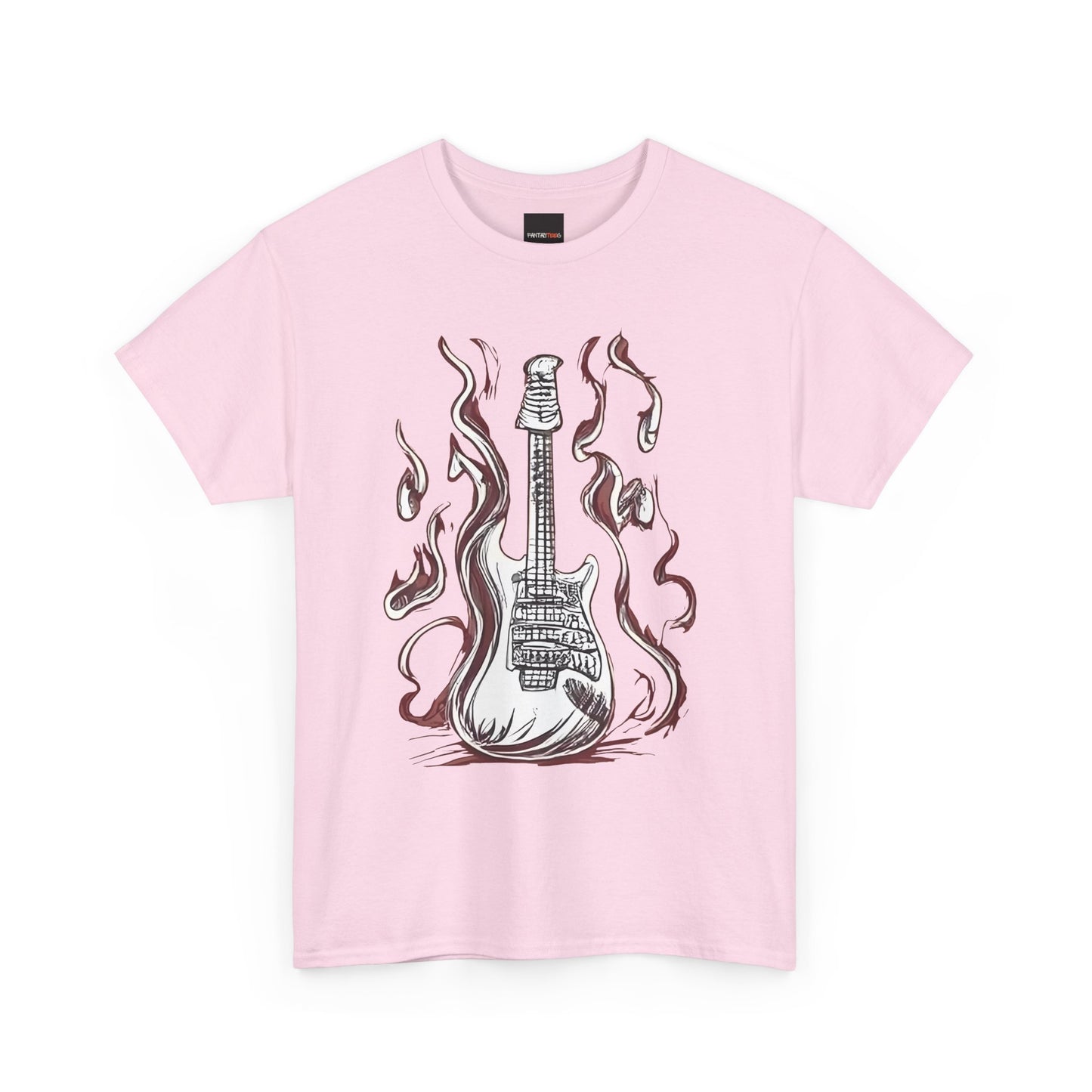 Guitar Flames Unisex Tee, Awesome Guitar sketch design, cool gift, Music tshirt