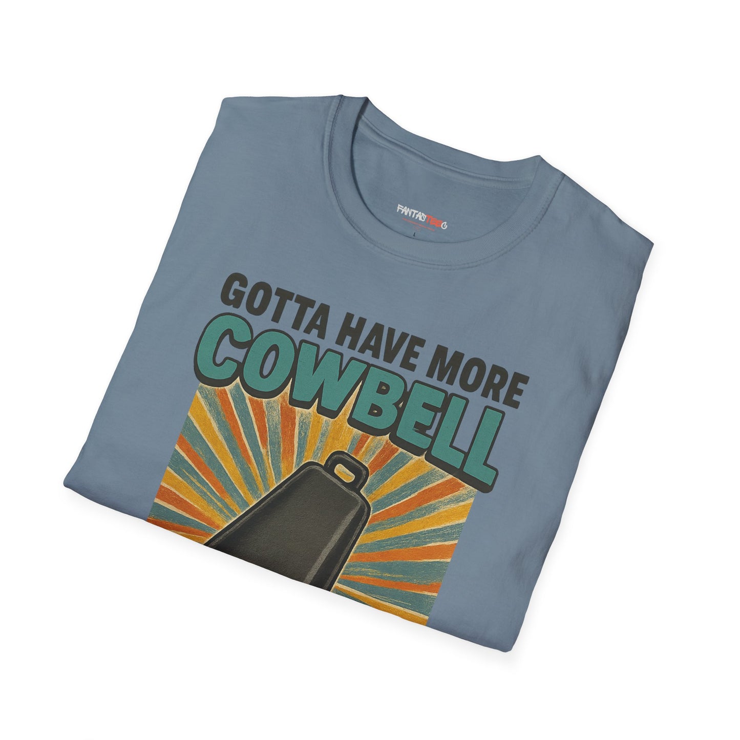 Gotta Have More Cowbell Rainbow T-Shirt, Funny T-Shirt, Unisex Graphic Tee, Music Lover Gift, Whimsical Apparel, Fun Humor Shirt
