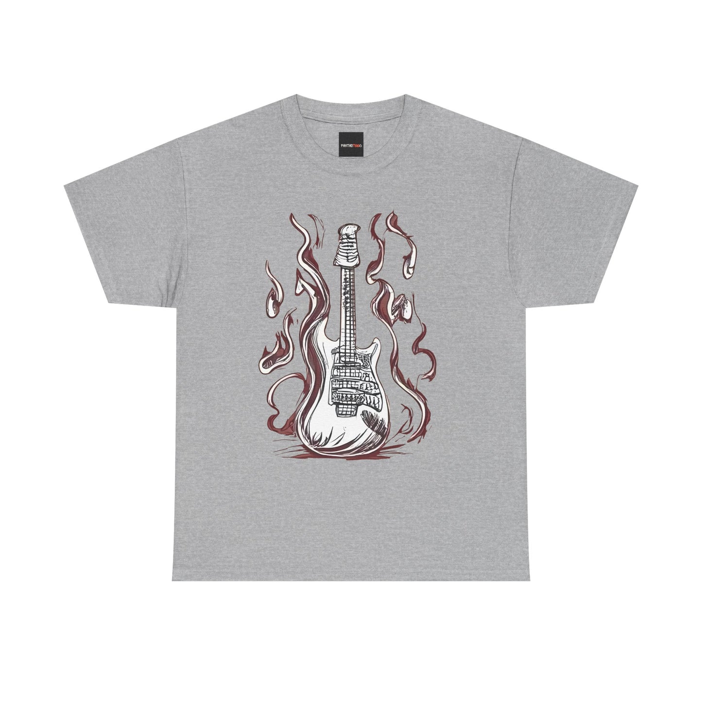 Guitar Flames Unisex Tee, Awesome Guitar sketch design, cool gift, Music tshirt