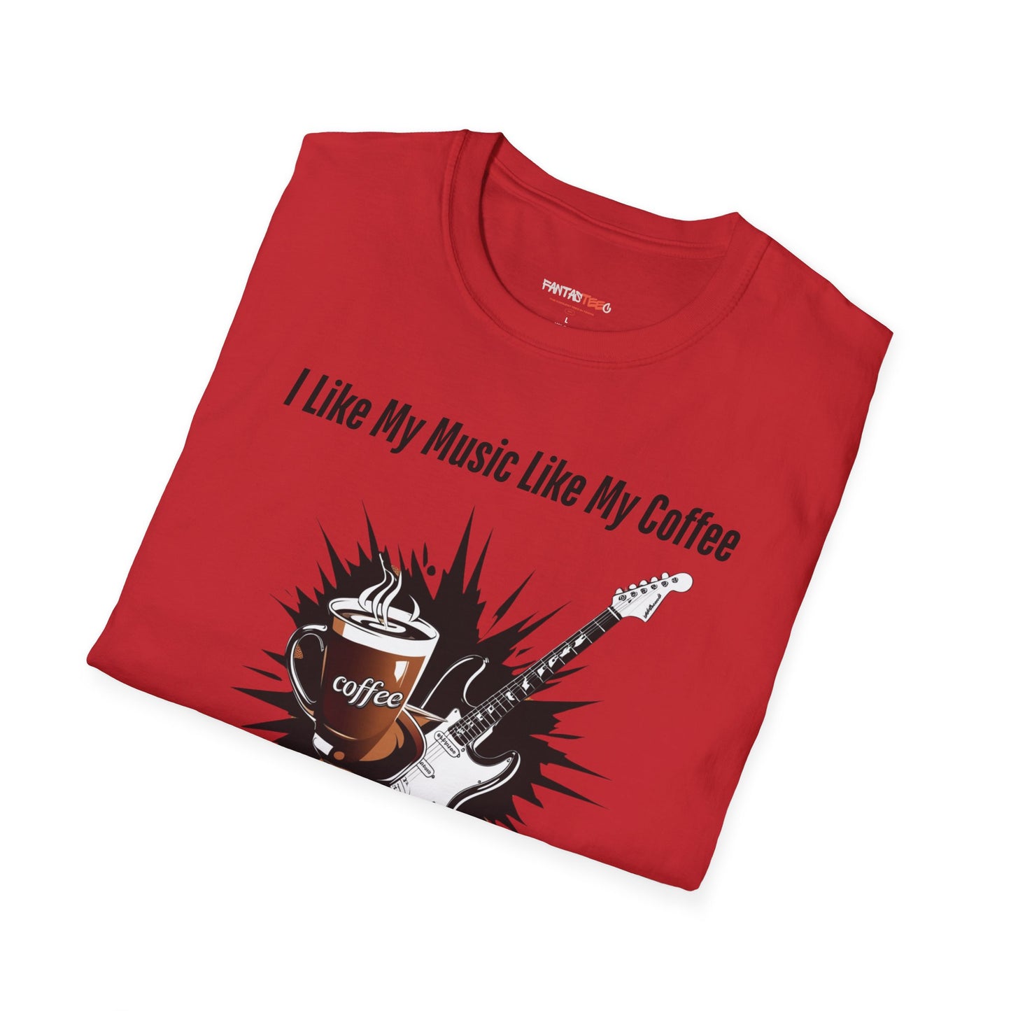 Rockin' Coffee Lover T-Shirt - Perfect Gift for Musicians, Coffee Enthusiasts, Birthdays, Music Festivals, Casual Wear