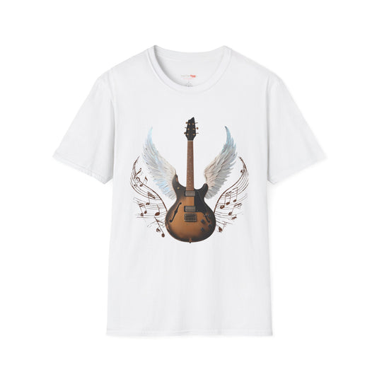 Winged Guitar Unisex T-Shirt, Music Lover Gift, Rock Band Merch, Casual Wear, Concert Outfit, Vintage Style