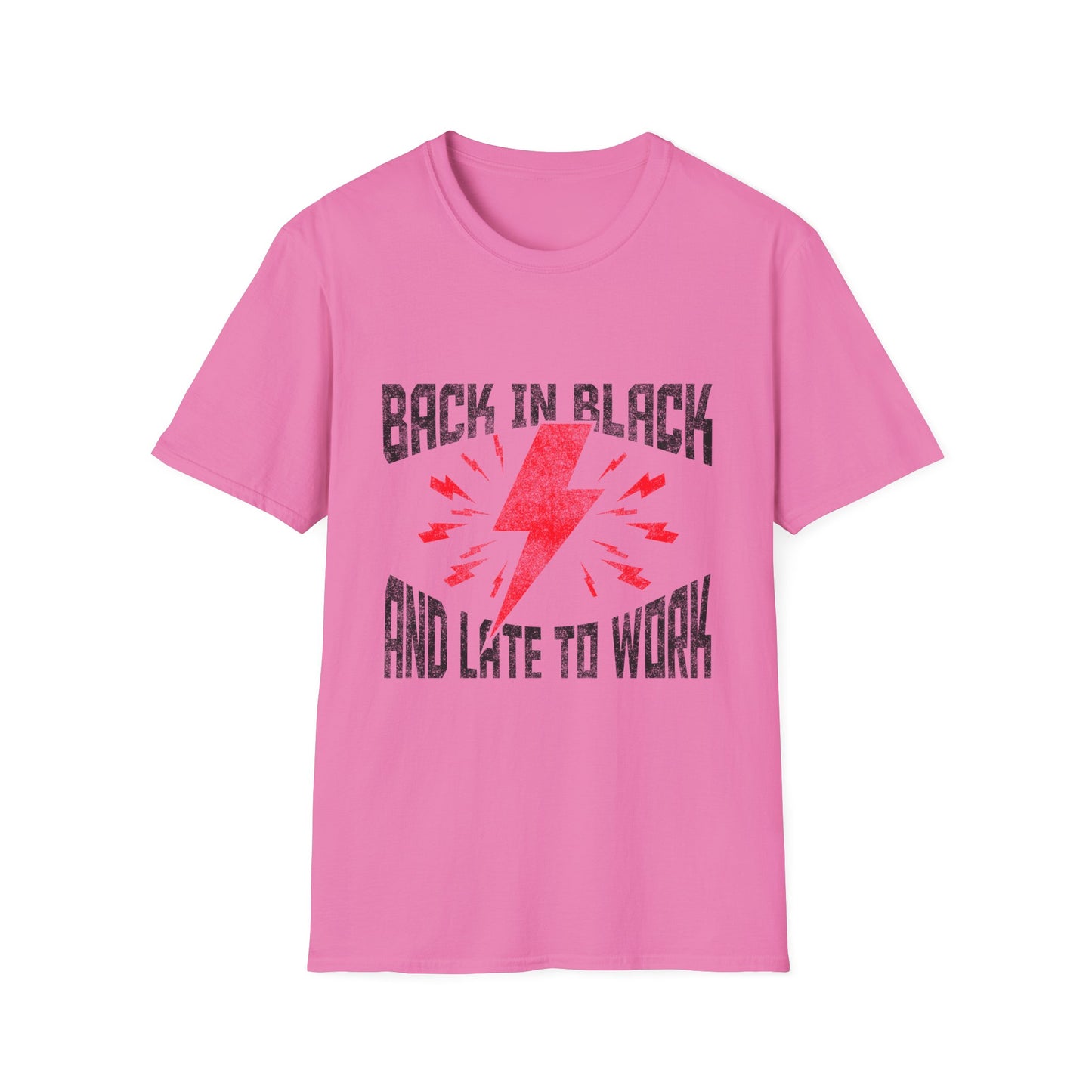 Rock & Roll T-Shirt | Back in Black, Late to Work Tee, Music Lover Gift, Casual Wear, Concert Outfit, Gift for Him/Her