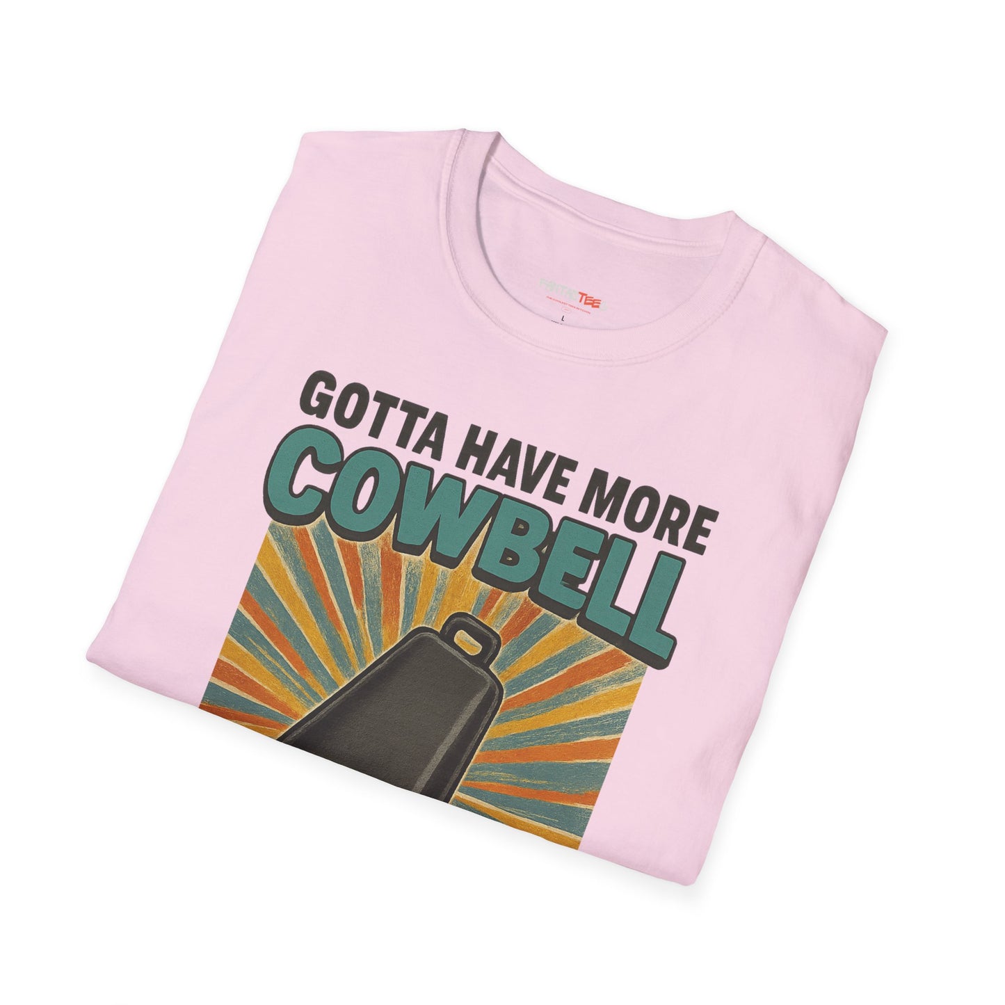 Gotta Have More Cowbell Rainbow T-Shirt, Funny T-Shirt, Unisex Graphic Tee, Music Lover Gift, Whimsical Apparel, Fun Humor Shirt