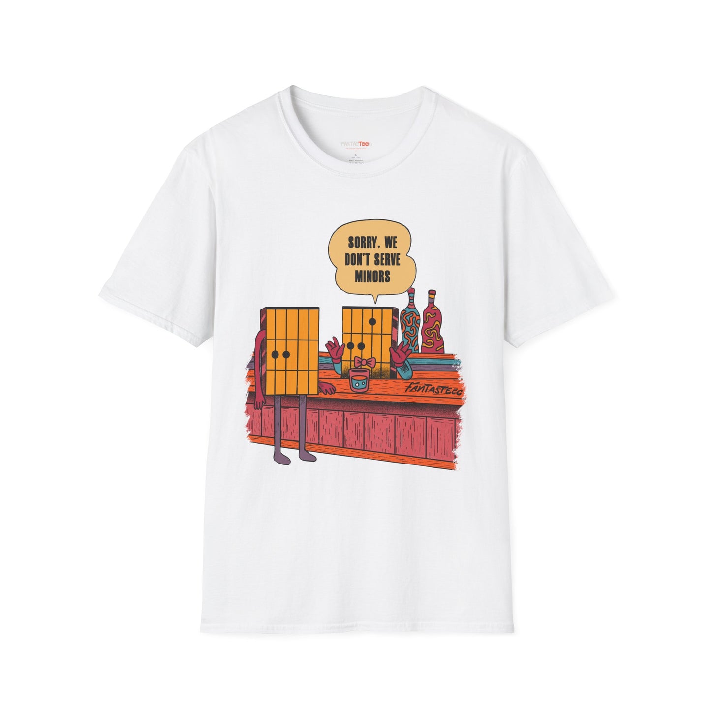 Funny Unisex Softstyle, We dont Serve Minors,Humorous Gift for Musicians,T-Shirt