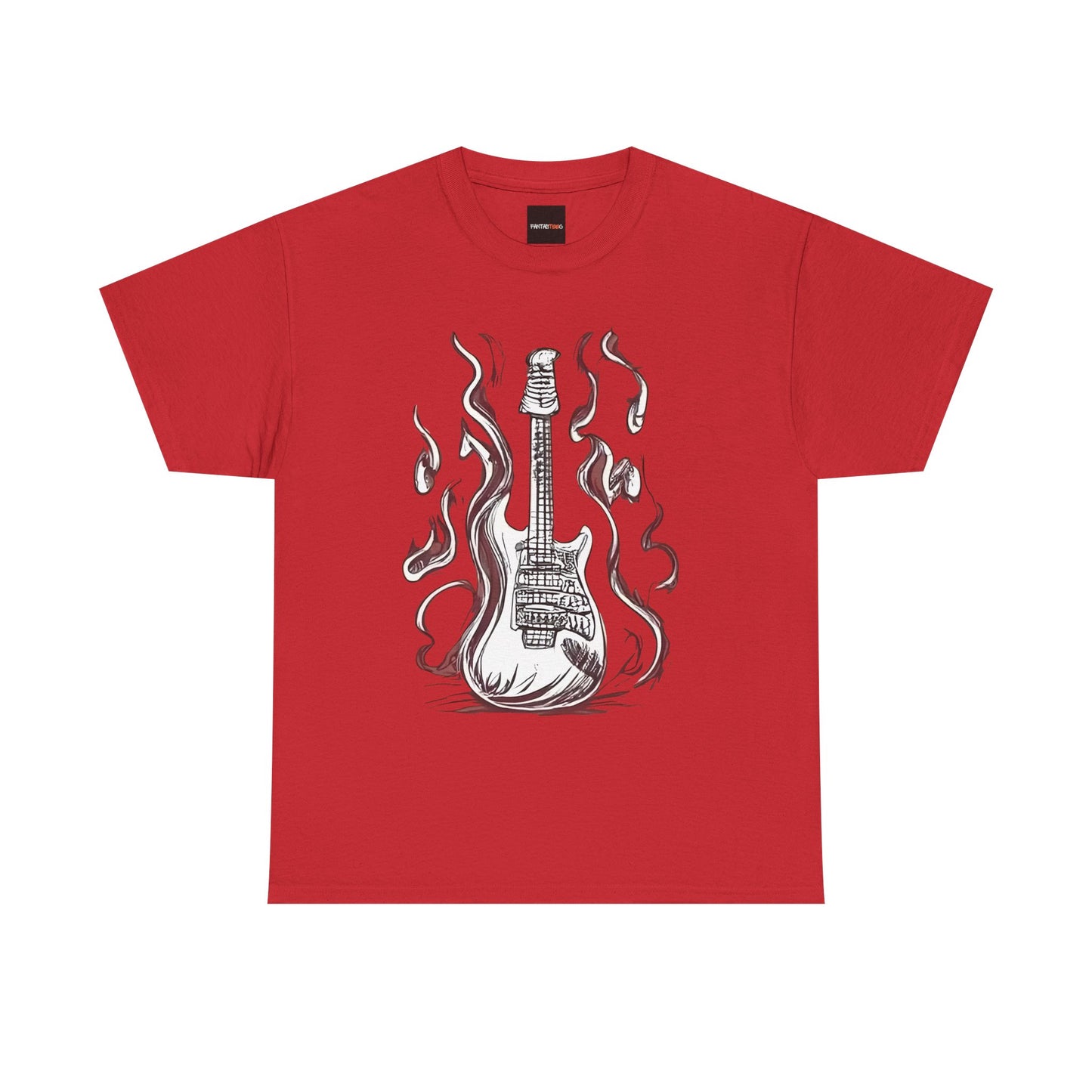 Guitar Flames Unisex Tee, Awesome Guitar sketch design, cool gift, Music tshirt