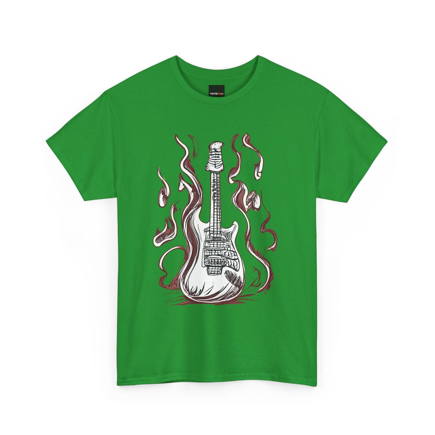 Guitar Flames Unisex Tee, Awesome Guitar sketch design, cool gift, Music tshirt