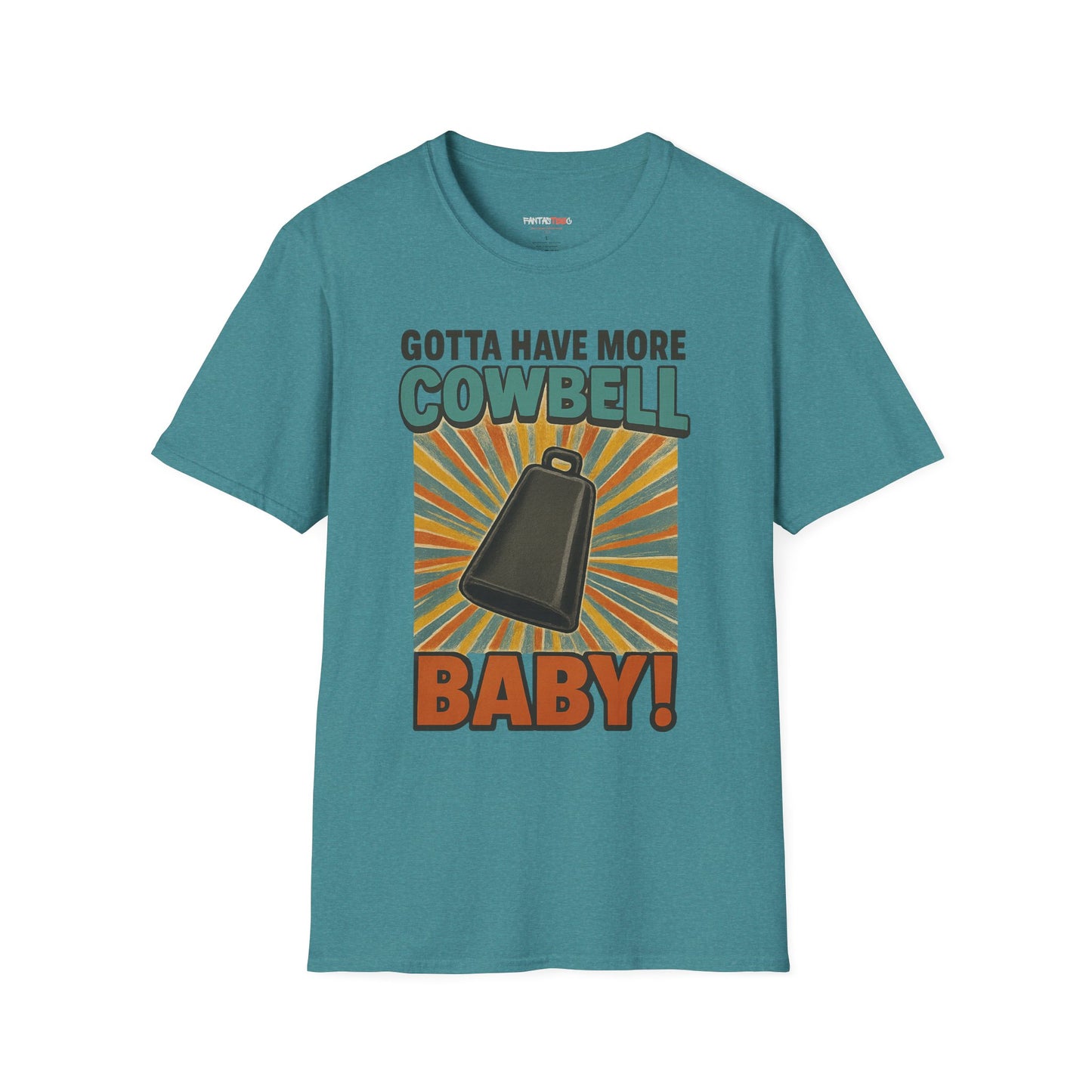 Gotta Have More Cowbell Rainbow T-Shirt, Funny T-Shirt, Unisex Graphic Tee, Music Lover Gift, Whimsical Apparel, Fun Humor Shirt
