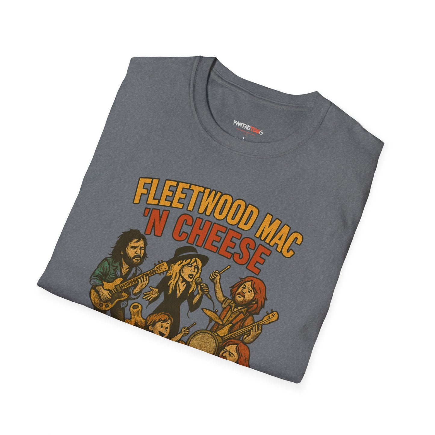 Funny Music-Themed T-Shirt, Fleetwood Mac 'n Cheese Graphic Tee, Unisex Tee for Foodies, Gift for Music Lovers, Casual Wear, Festival Shirt