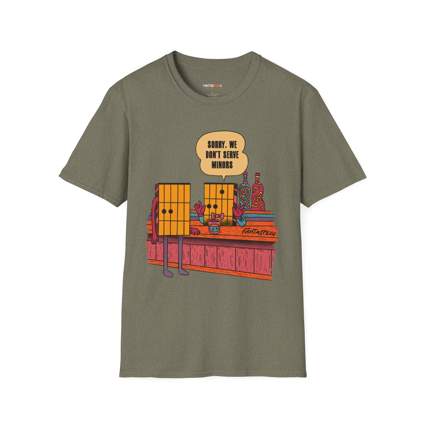 Funny Unisex Softstyle, We dont Serve Minors,Humorous Gift for Musicians,T-Shirt