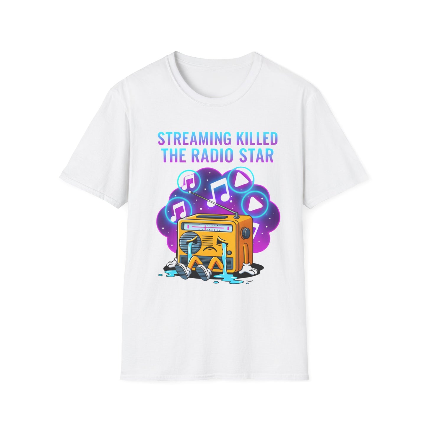 Streaming Killed the Radio Star, Retro Music Themed T-Shirt, Music Lover Gift, Stylish Tee,Unique Music T-Shirt, Gift for Musicians.