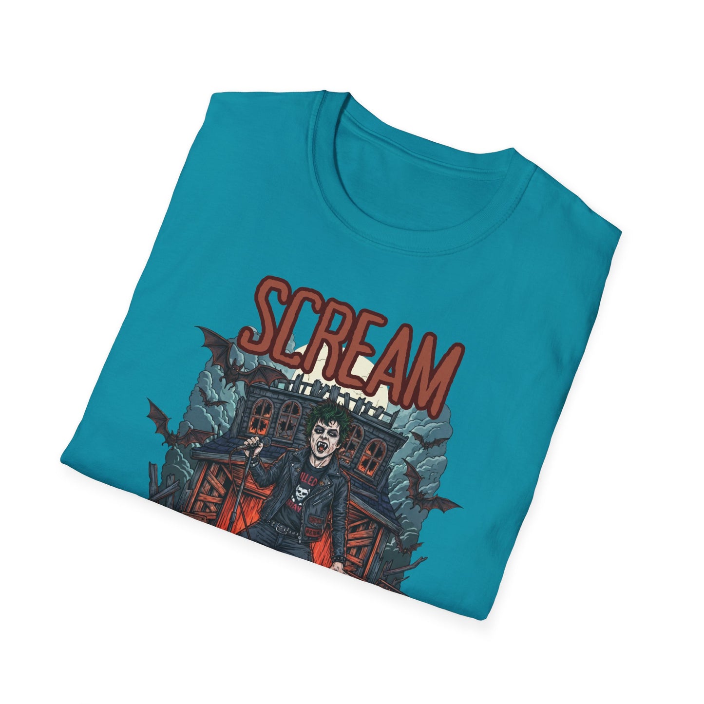 Halloween Themed Unisex T-Shirt, Casual Graphic Tee, Fall Fashion, Perfect for Costume Parties, Scream Day Celebration, Unique Gift Idea