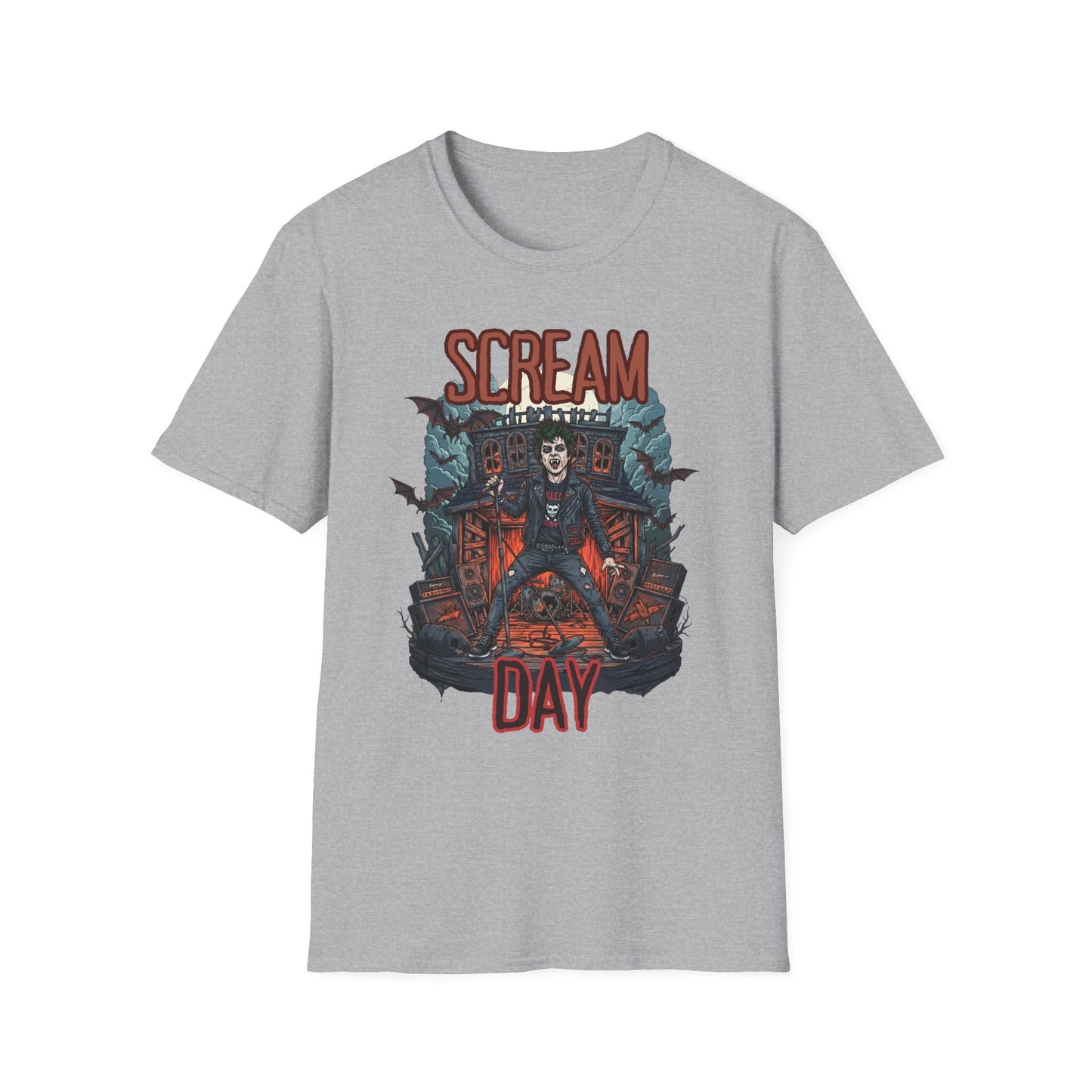 Halloween Themed Unisex T-Shirt, Casual Graphic Tee, Fall Fashion, Perfect for Costume Parties, Scream Day Celebration, Unique Gift Idea