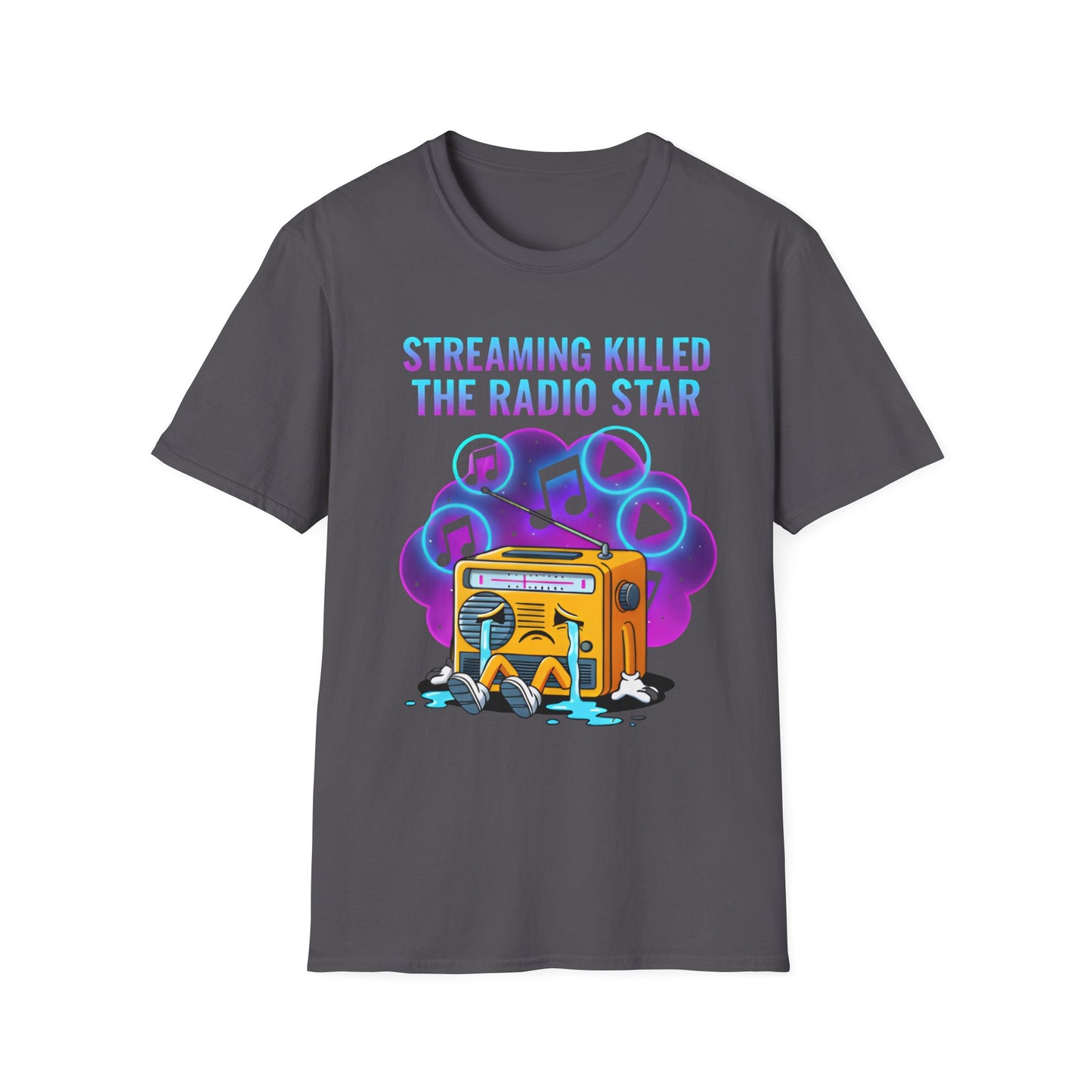 Streaming Killed the Radio Star, Retro Music Themed T-Shirt, Music Lover Gift, Stylish Tee,Unique Music T-Shirt, Gift for Musicians.