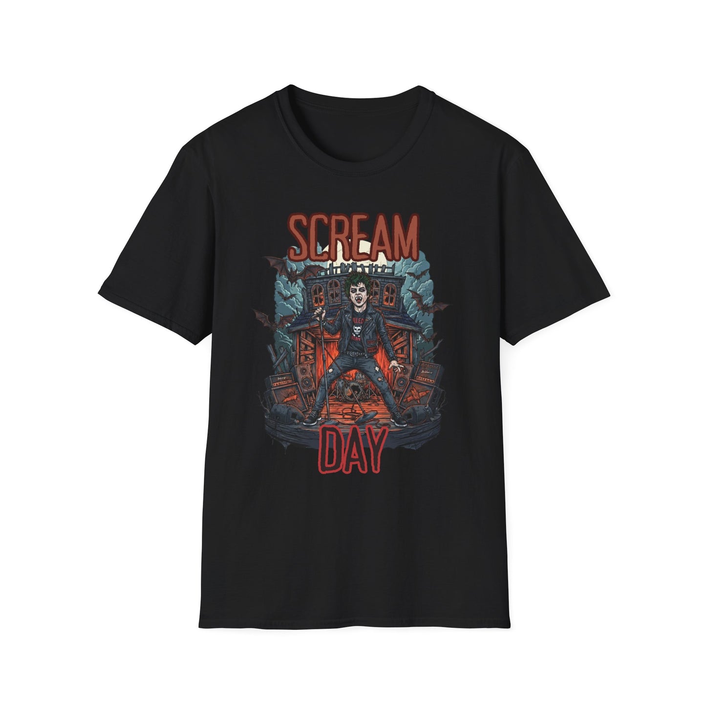 Halloween Themed Unisex T-Shirt, Casual Graphic Tee, Fall Fashion, Perfect for Costume Parties, Scream Day Celebration, Unique Gift Idea