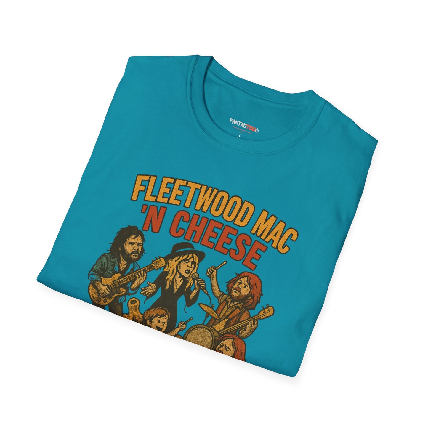 Funny Music-Themed T-Shirt, Fleetwood Mac 'n Cheese Graphic Tee, Unisex Tee for Foodies, Gift for Music Lovers, Casual Wear, Festival Shirt