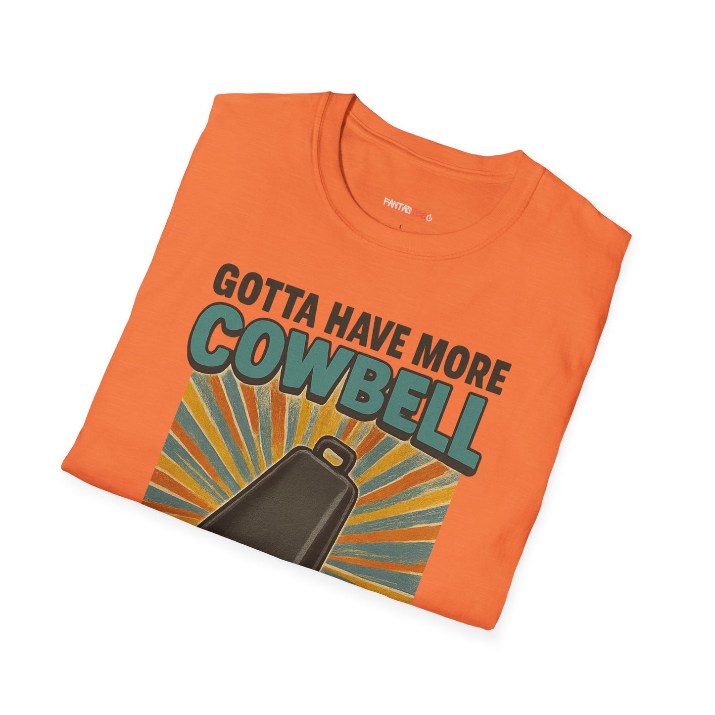 Gotta Have More Cowbell Rainbow T-Shirt, Funny T-Shirt, Unisex Graphic Tee, Music Lover Gift, Whimsical Apparel, Fun Humor Shirt